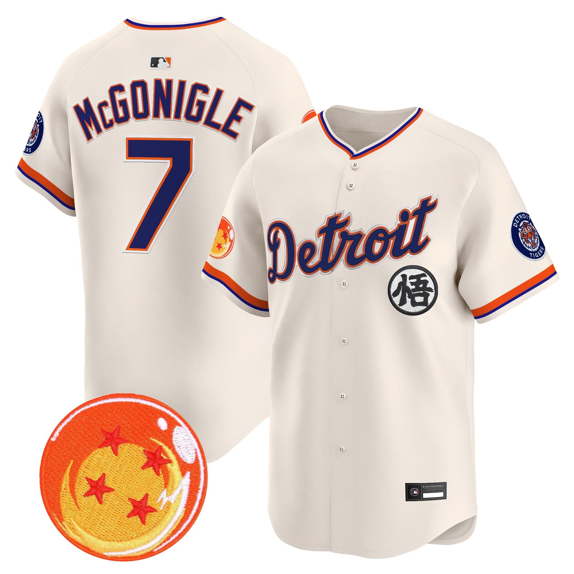 Men's Detroit Tigers x Dragon Ball Vapor Premier Limited Jersey - All Stitched