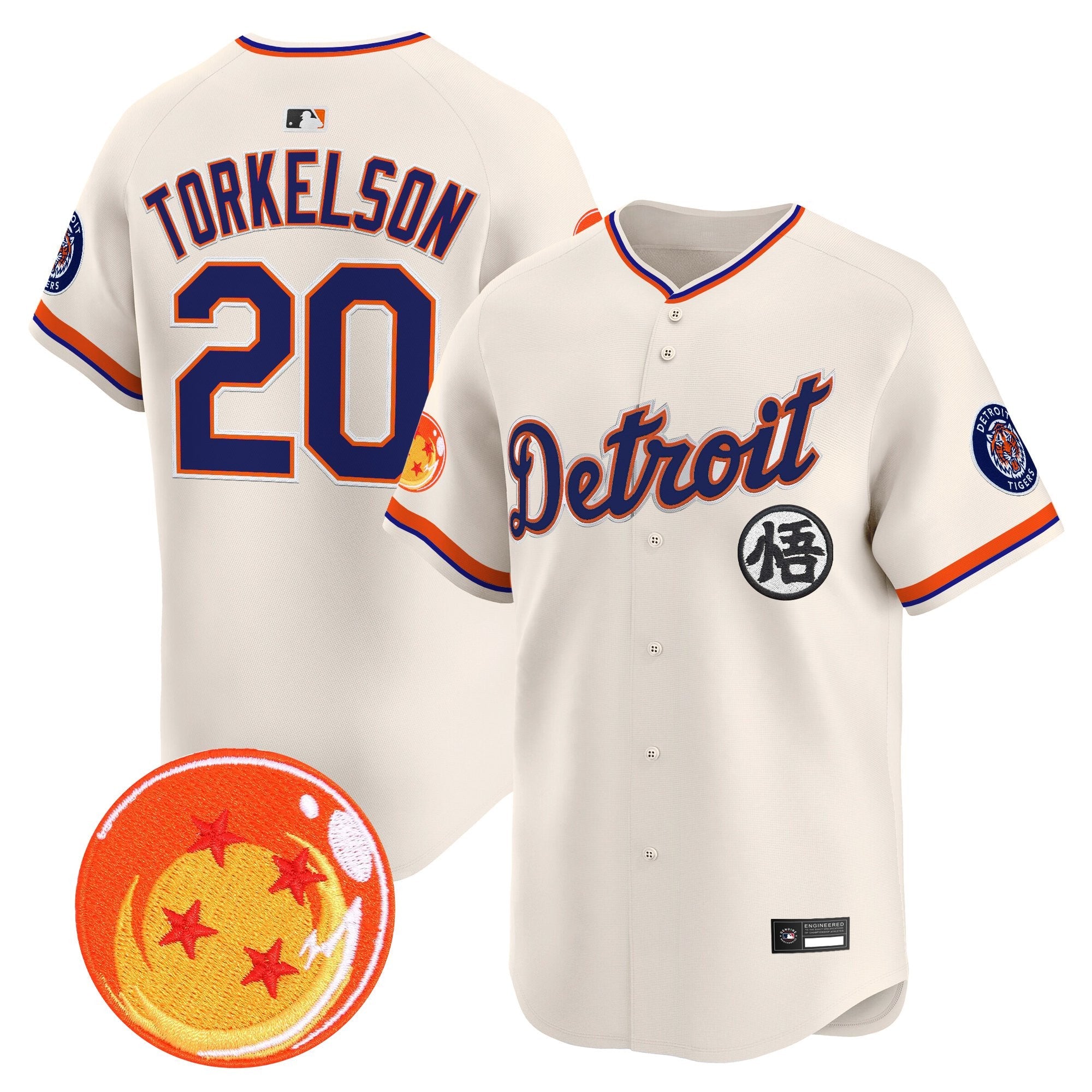 Men's Detroit Tigers x Dragon Ball Vapor Premier Limited Jersey - All Stitched