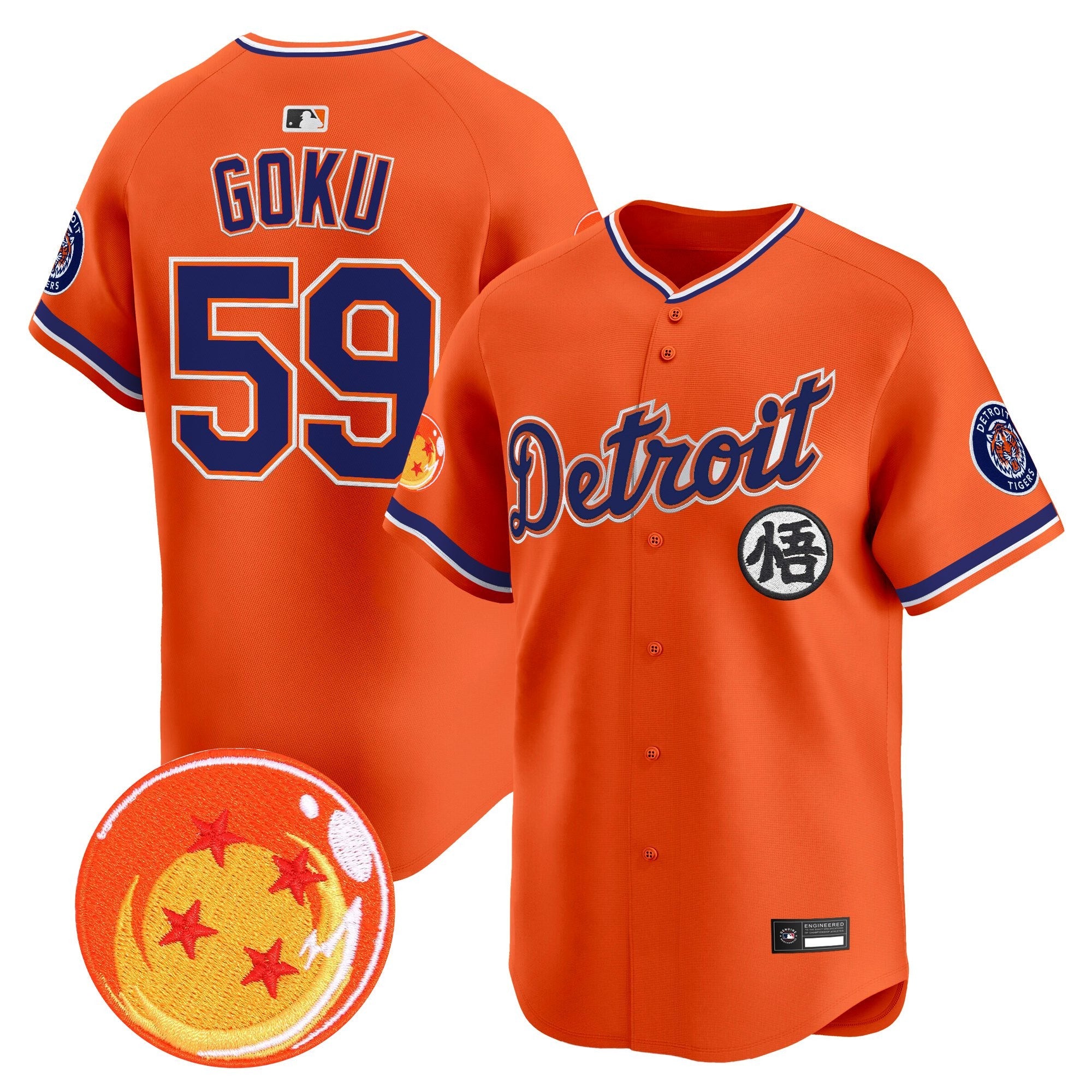 Men's Detroit Tigers x Dragon Ball Vapor Premier Limited Jersey - All Stitched