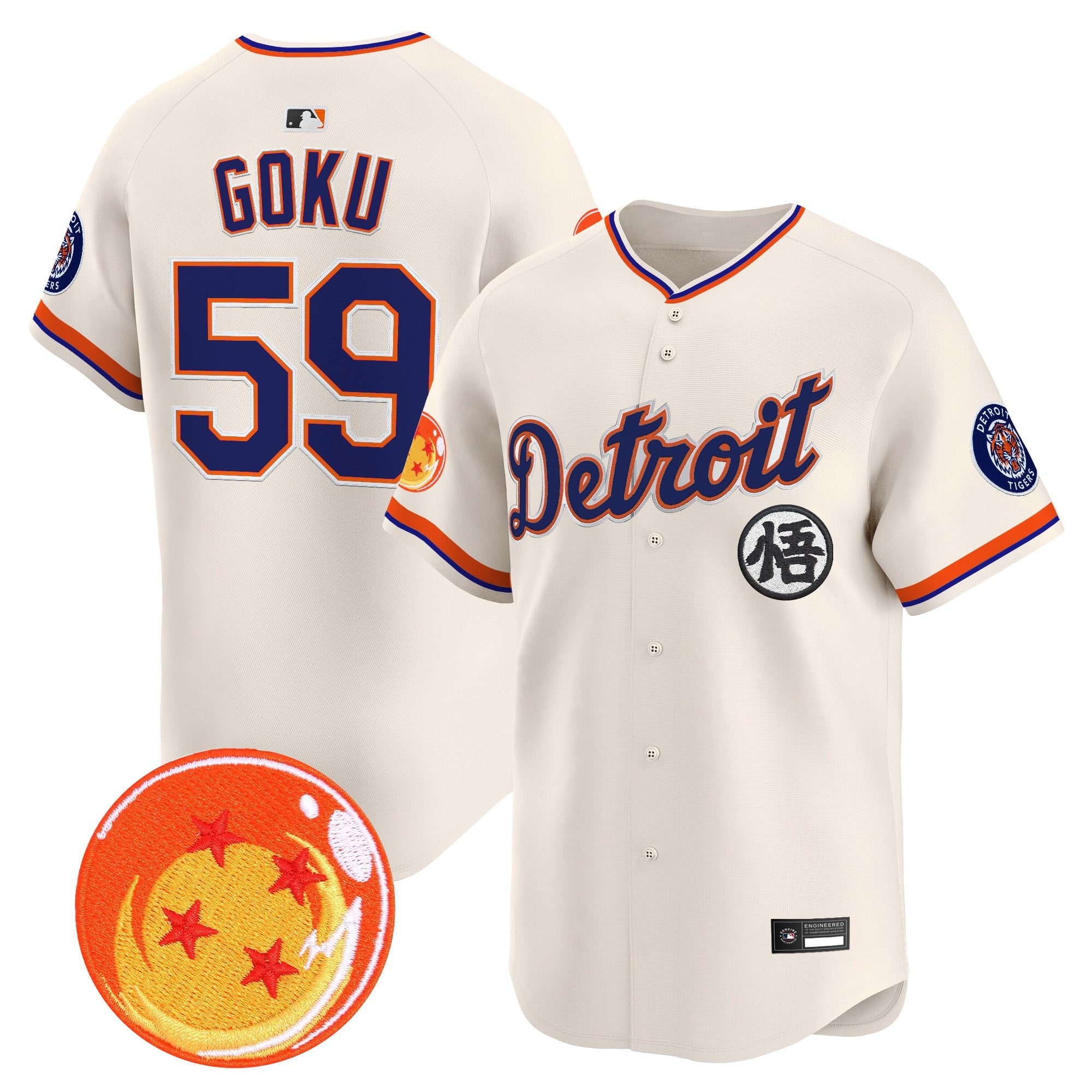 Men's Detroit Tigers x Dragon Ball Vapor Premier Limited Jersey - All Stitched
