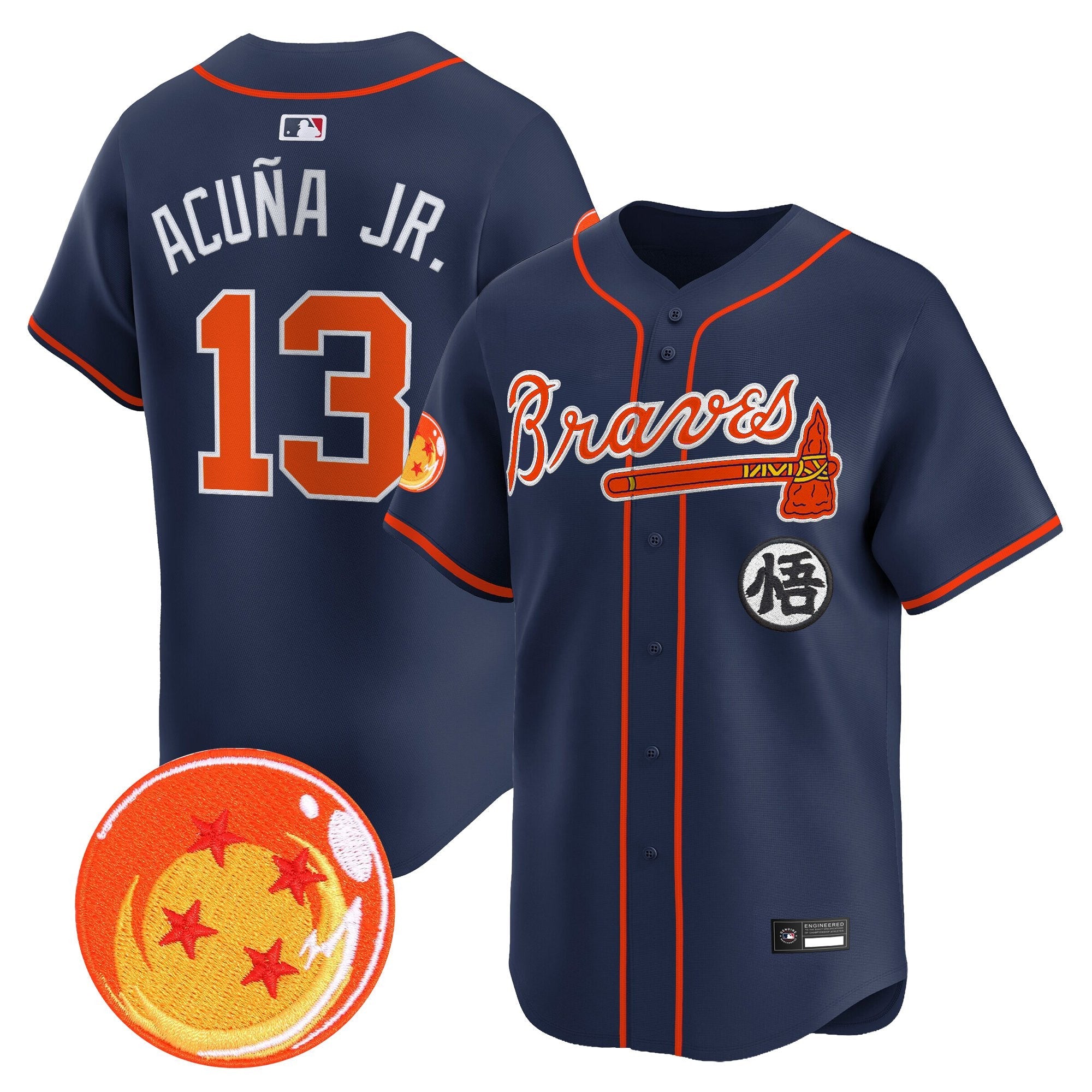 Men's Atlanta Braves x Dragon Ball Vapor Premier Limited Jersey - All Stitched