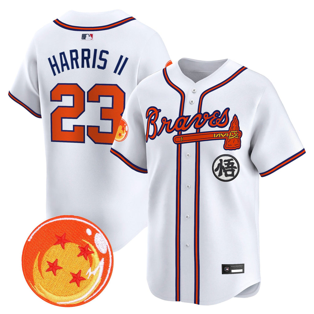 Men's Atlanta Braves x Dragon Ball Vapor Premier Limited Jersey - All Stitched