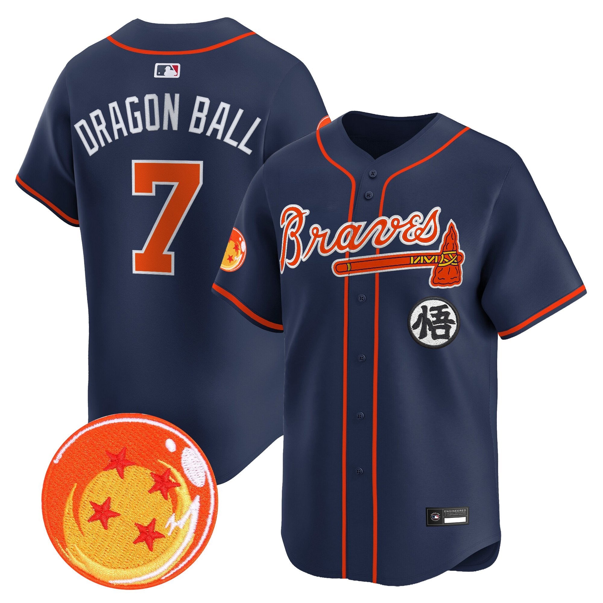 Men's Atlanta Braves x Dragon Ball Vapor Premier Limited Jersey - All Stitched