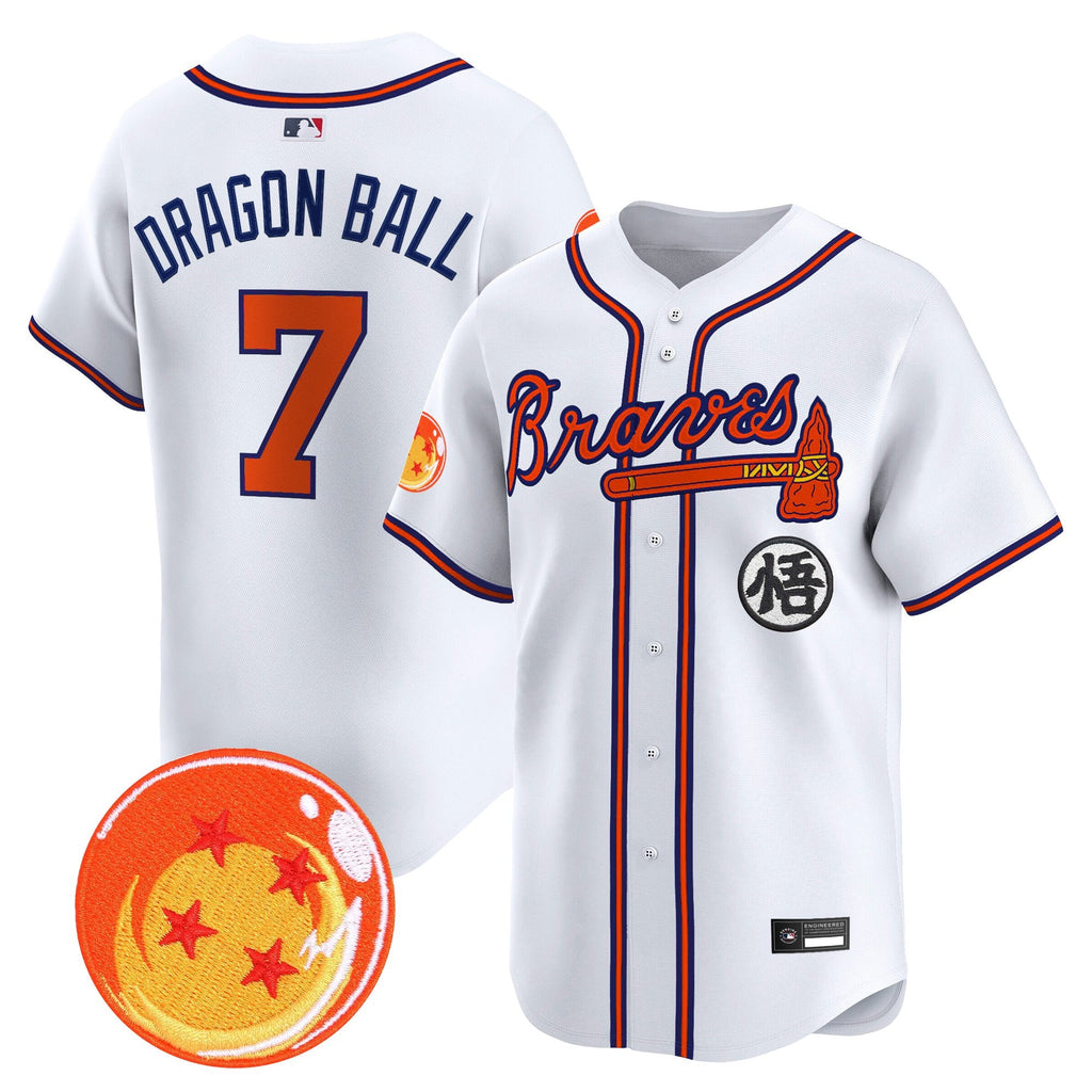 Men's Atlanta Braves x Dragon Ball Vapor Premier Limited Jersey - All Stitched