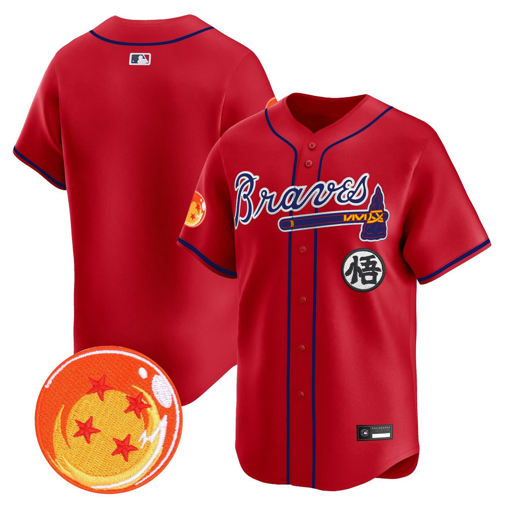 Men's Atlanta Braves x Dragon Ball Vapor Premier Limited Jersey - All Stitched