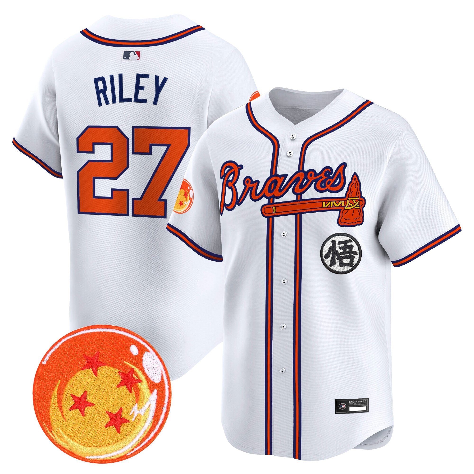 Men's Atlanta Braves x Dragon Ball Vapor Premier Limited Jersey - All Stitched