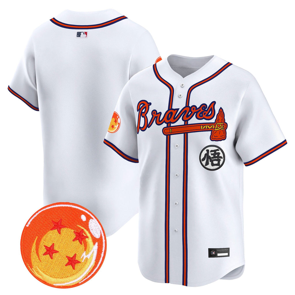 Men's Atlanta Braves x Dragon Ball Vapor Premier Limited Jersey - All Stitched