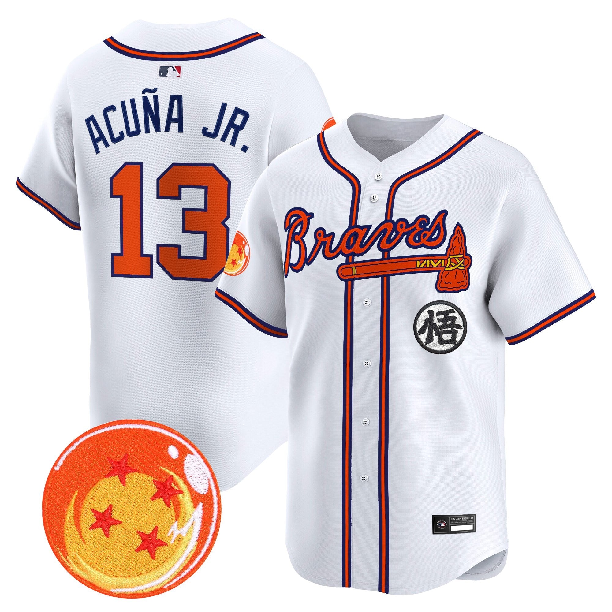 Men's Atlanta Braves x Dragon Ball Vapor Premier Limited Jersey - All Stitched