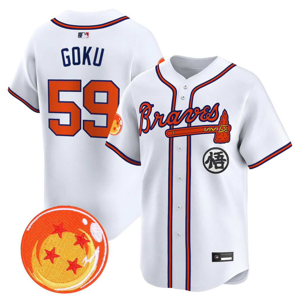 Men's Atlanta Braves x Dragon Ball Vapor Premier Limited Jersey - All Stitched