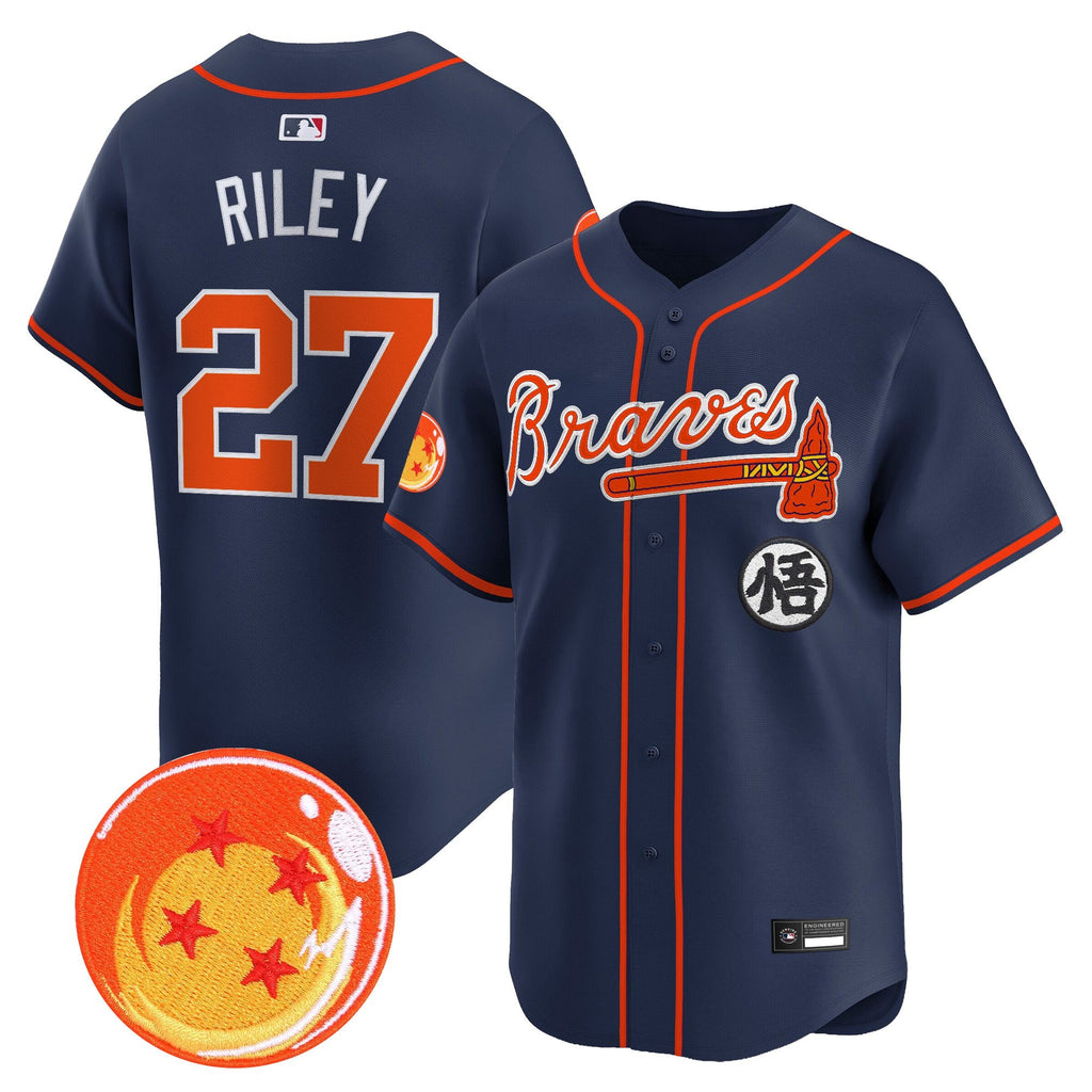 Men's Atlanta Braves x Dragon Ball Vapor Premier Limited Jersey - All Stitched