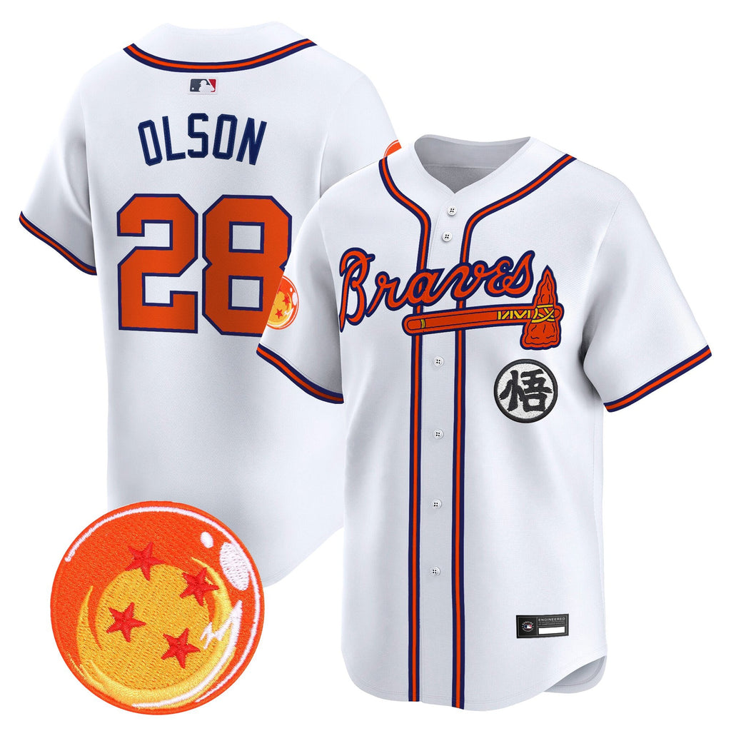 Men's Atlanta Braves x Dragon Ball Vapor Premier Limited Jersey - All Stitched