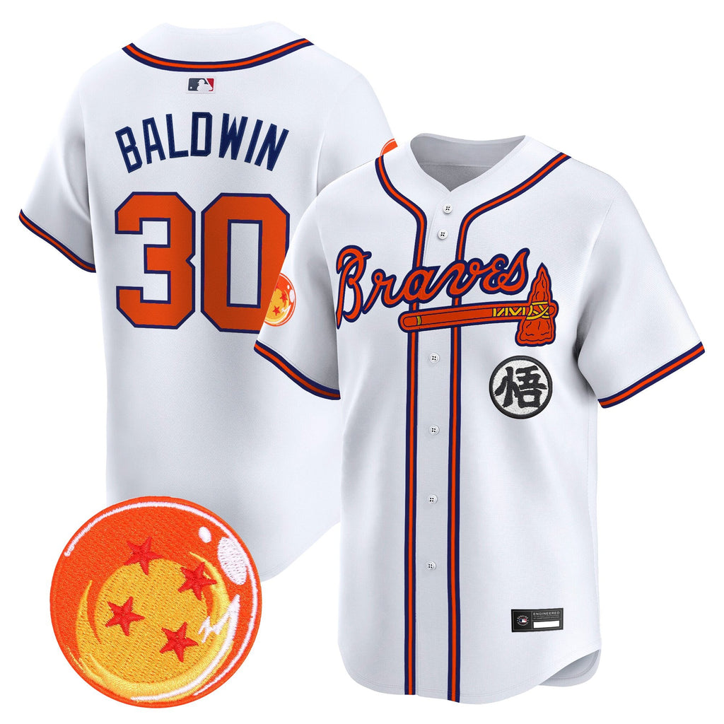 Men's Atlanta Braves x Dragon Ball Vapor Premier Limited Jersey - All Stitched