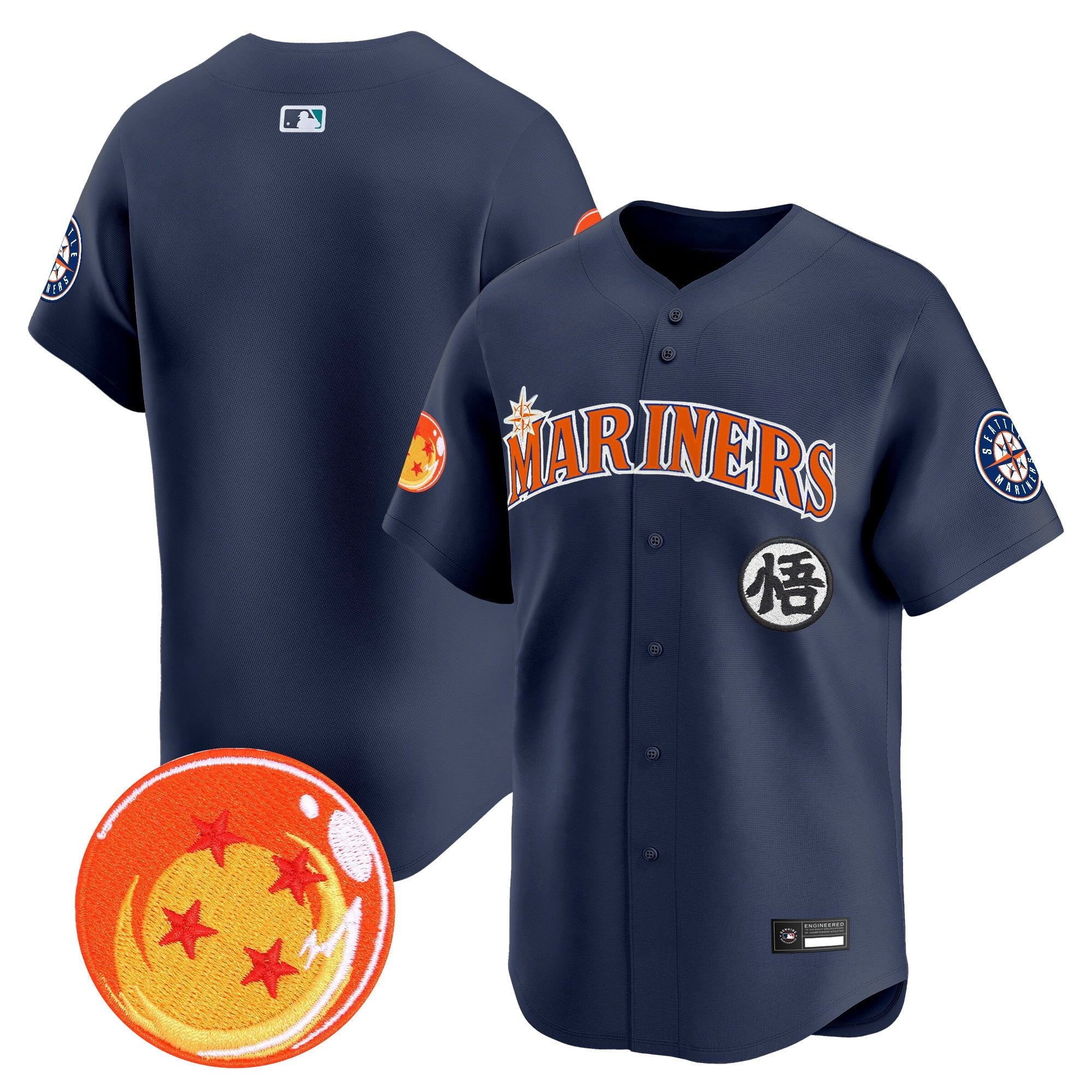 Men's Seattle Mariners x Dragon Ball Vapor Premier Limited Jersey - All Stitched