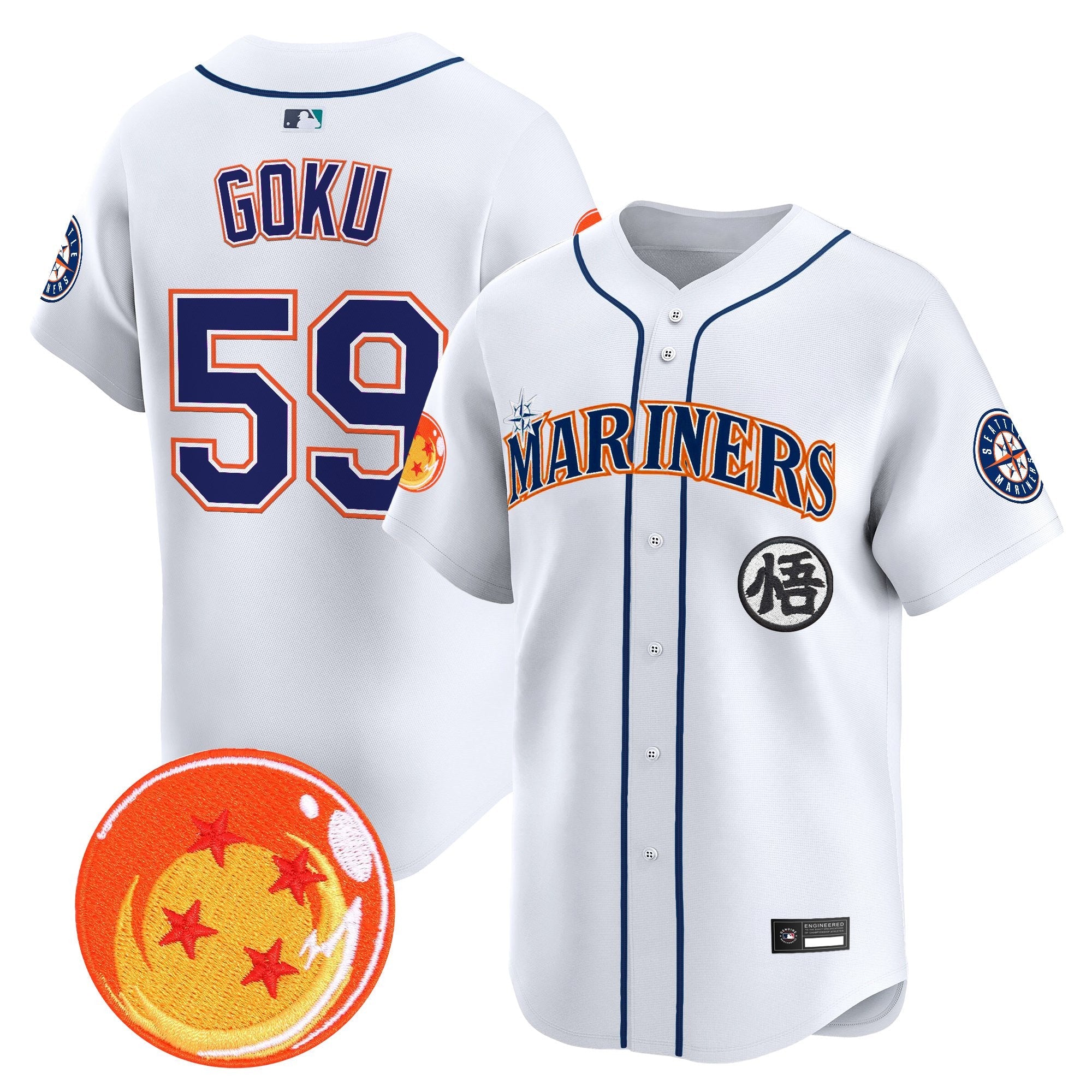 Men's Seattle Mariners x Dragon Ball Vapor Premier Limited Jersey - All Stitched