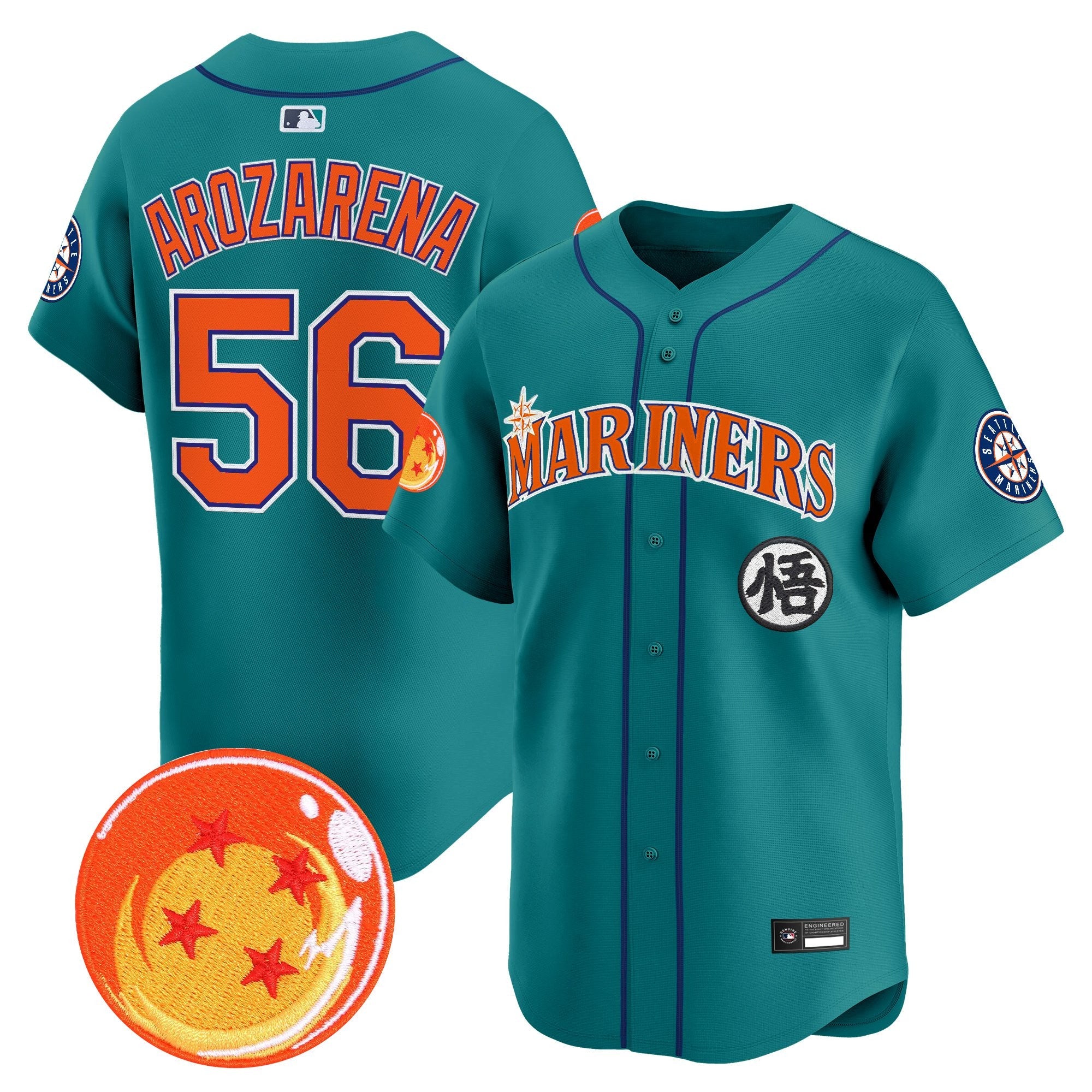 Men's Seattle Mariners x Dragon Ball Vapor Premier Limited Jersey - All Stitched