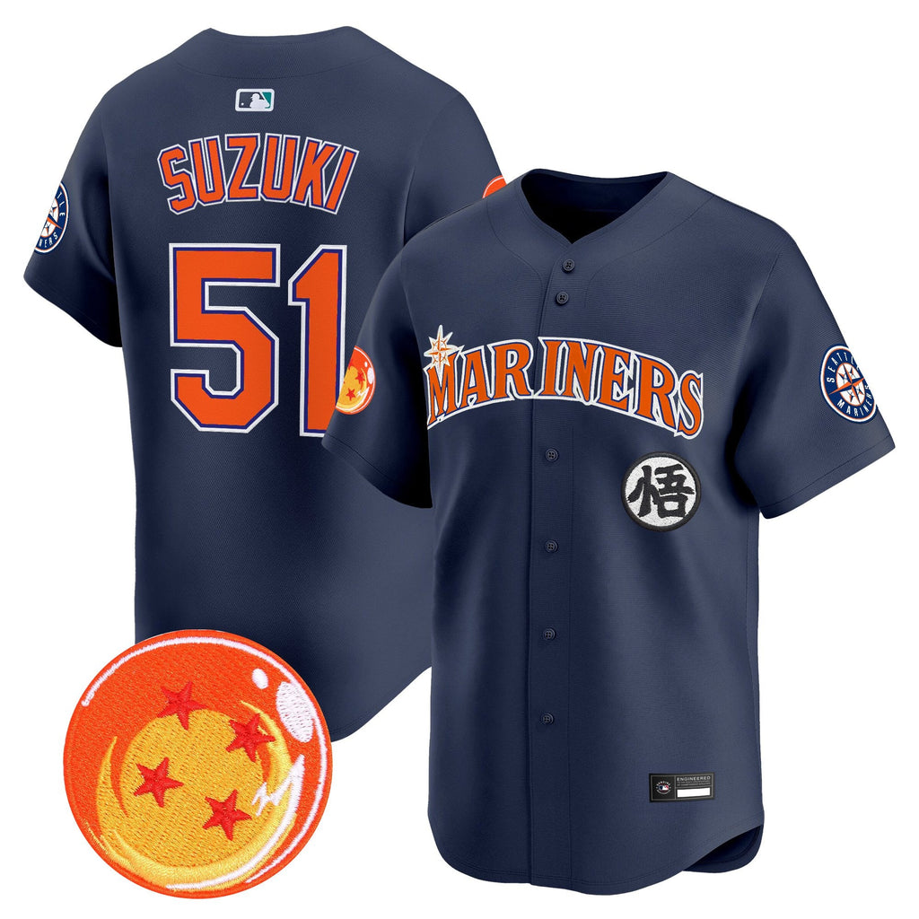 Men's Seattle Mariners x Dragon Ball Vapor Premier Limited Jersey - All Stitched