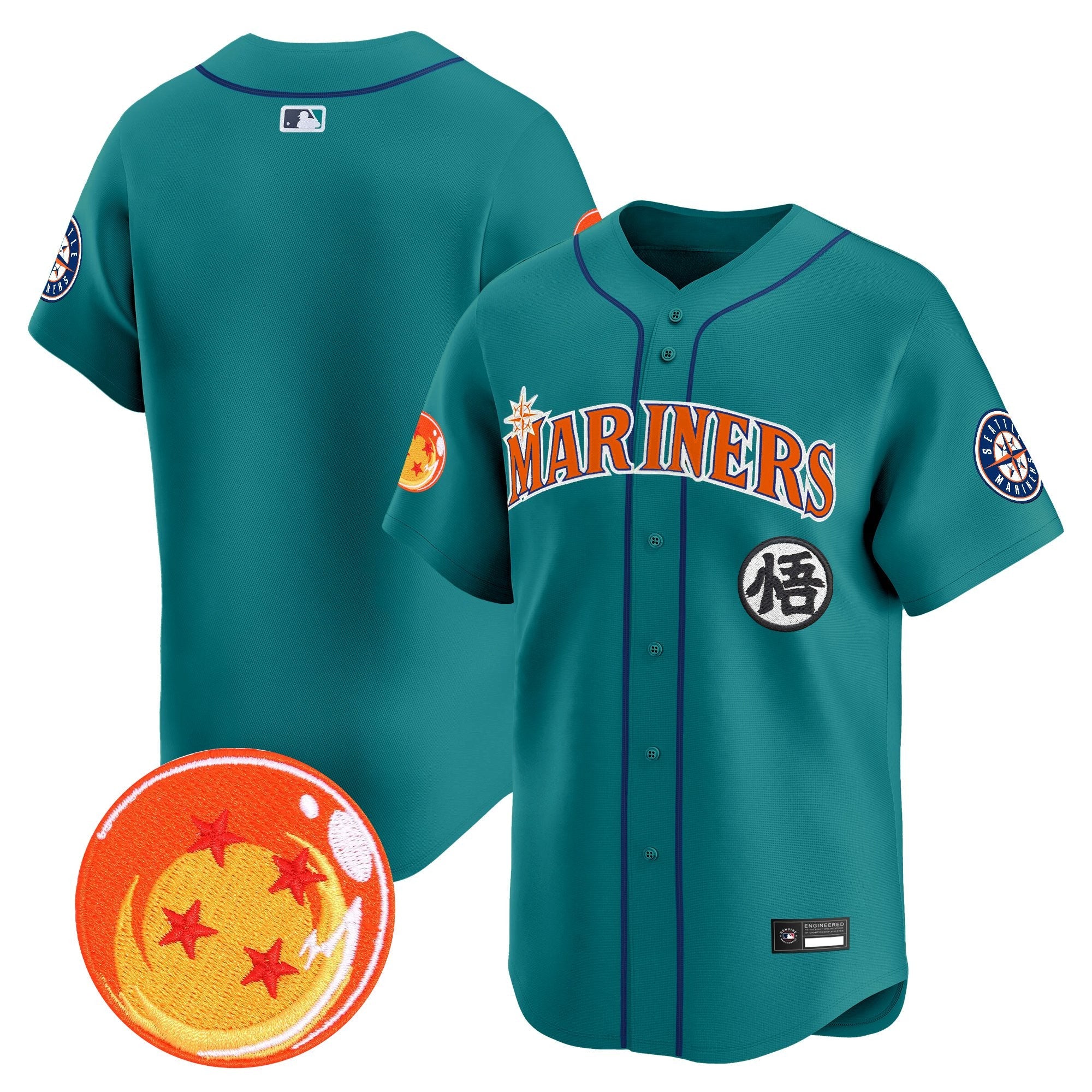 Men's Seattle Mariners x Dragon Ball Vapor Premier Limited Jersey - All Stitched