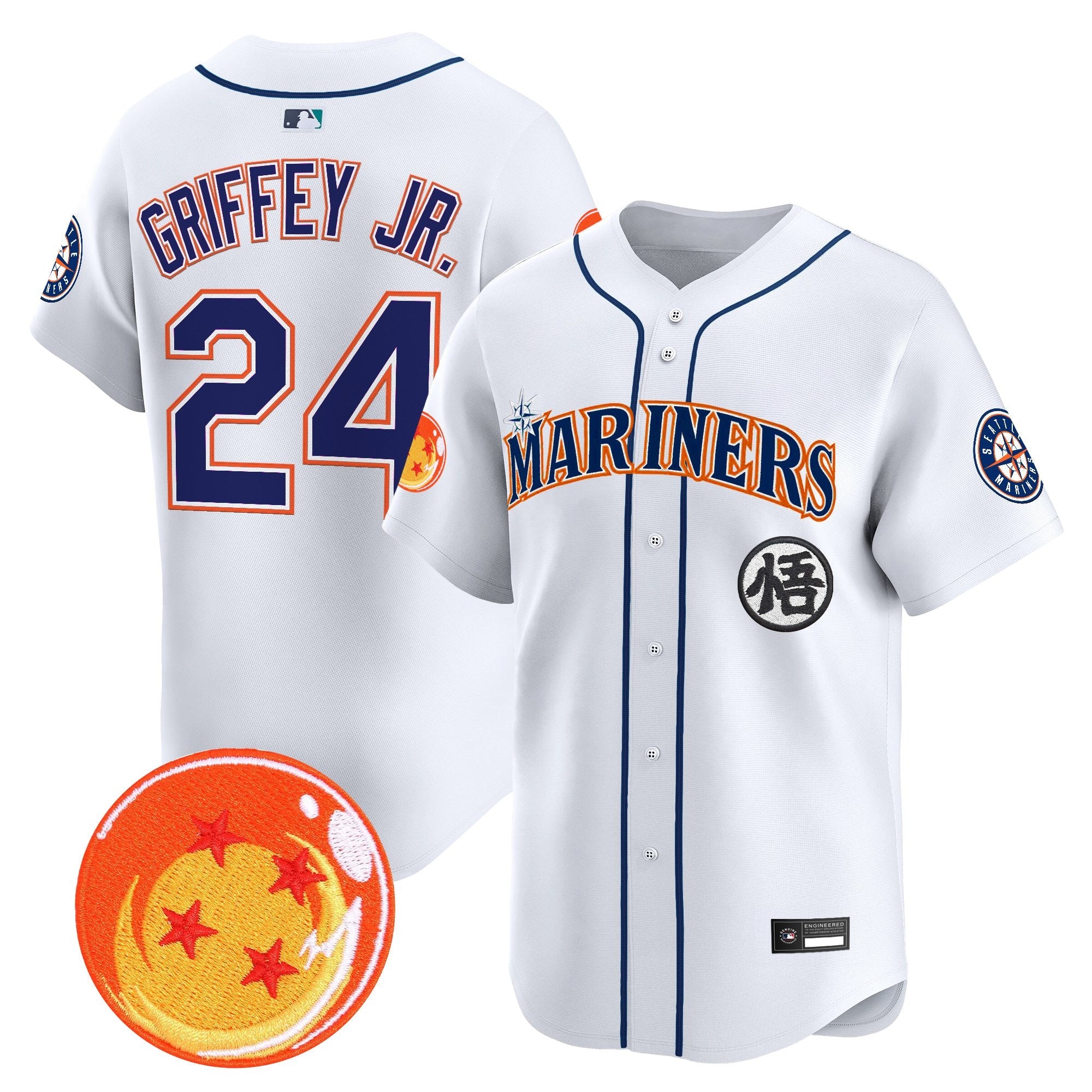 Men's Seattle Mariners x Dragon Ball Vapor Premier Limited Jersey - All Stitched