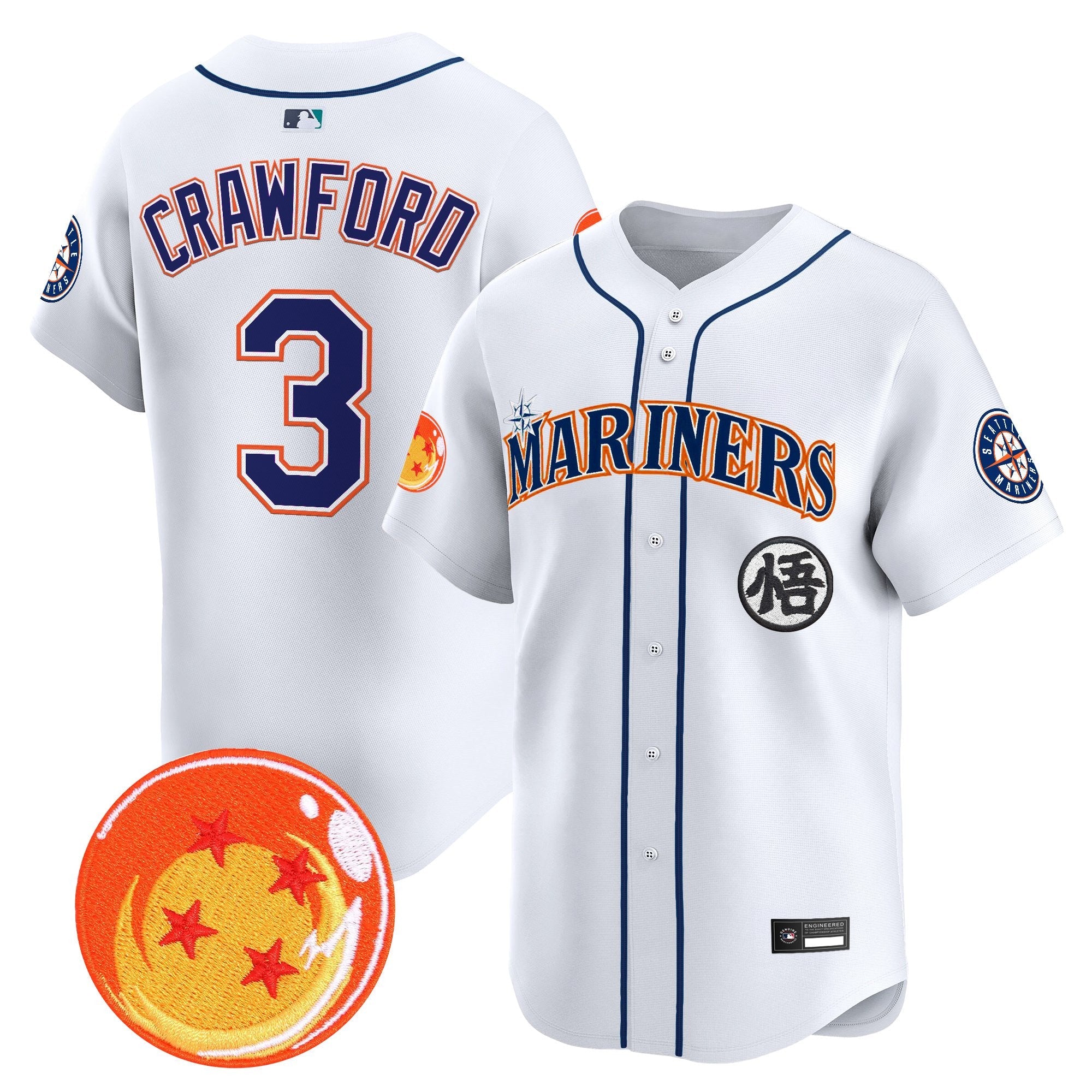 Men's Seattle Mariners x Dragon Ball Vapor Premier Limited Jersey - All Stitched