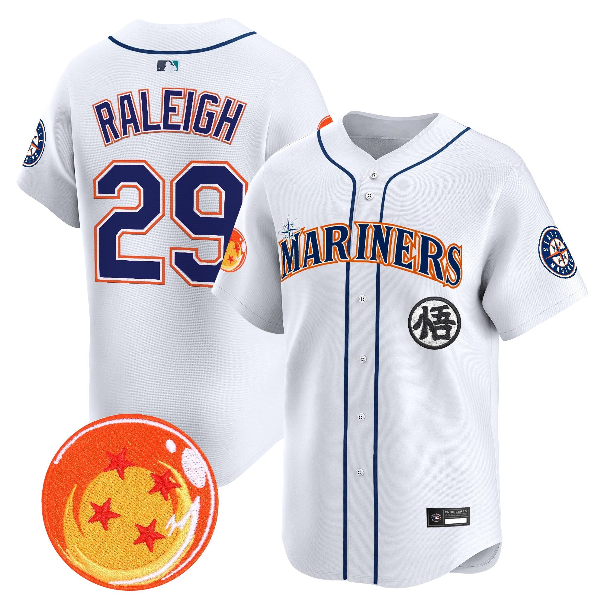 Men's Seattle Mariners x Dragon Ball Vapor Premier Limited Jersey - All Stitched