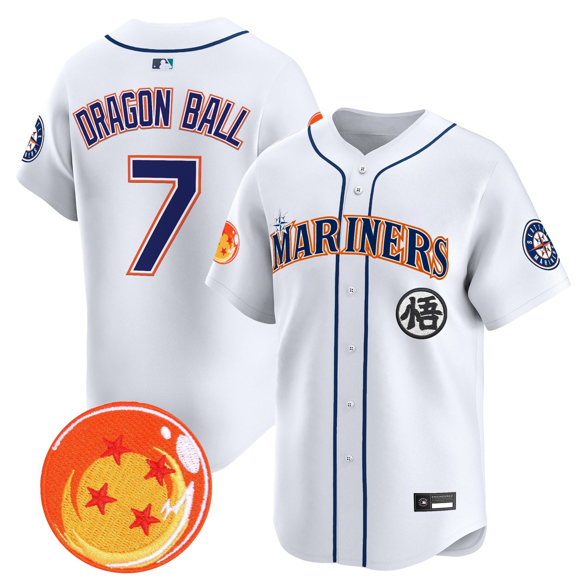 Men's Seattle Mariners x Dragon Ball Vapor Premier Limited Jersey - All Stitched