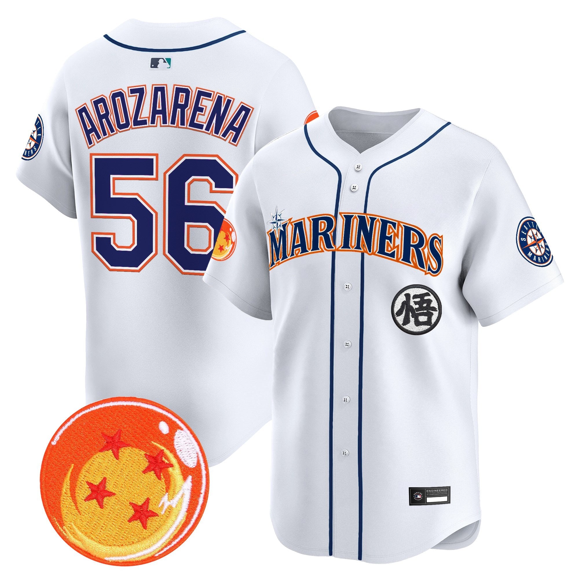 Men's Seattle Mariners x Dragon Ball Vapor Premier Limited Jersey - All Stitched