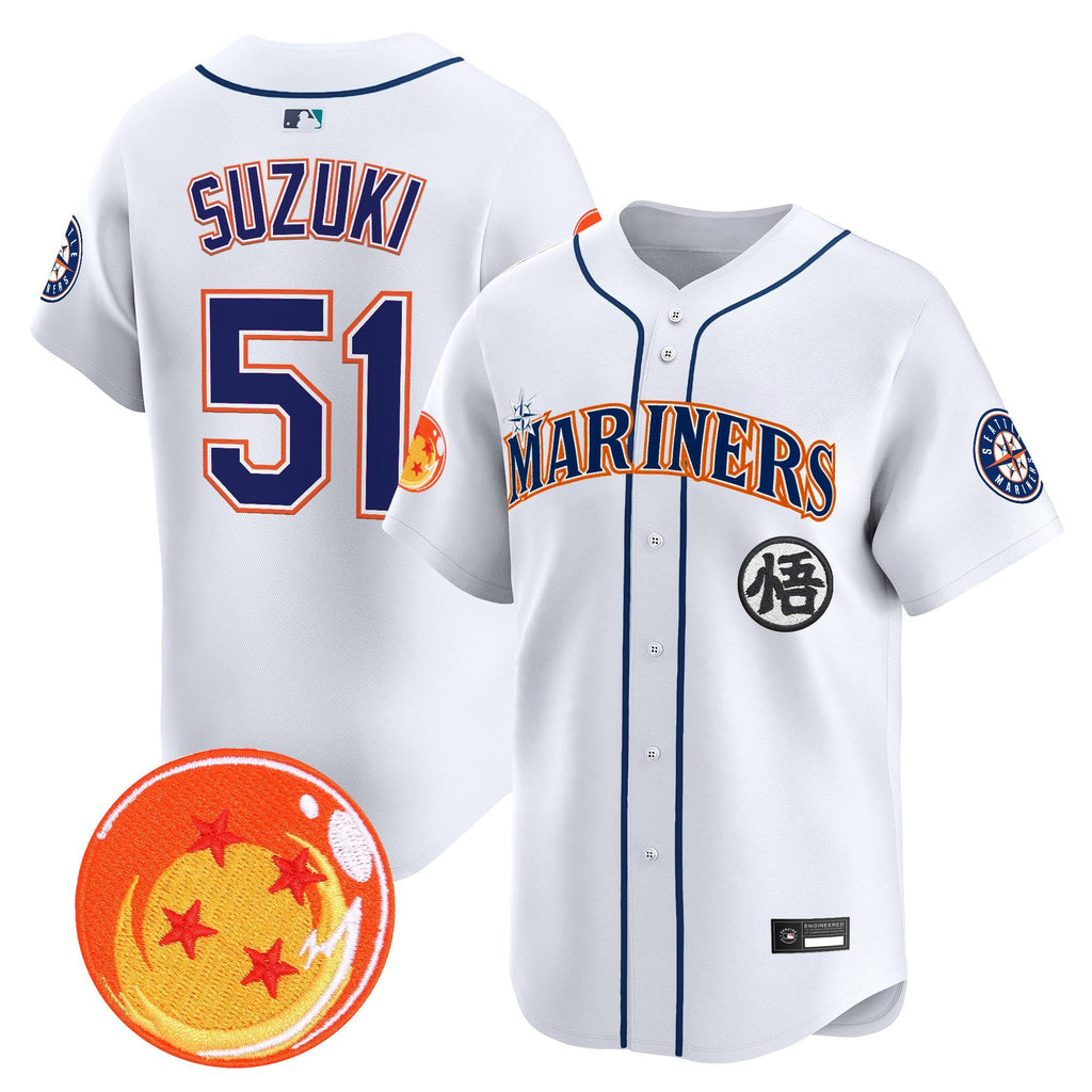 Men's Seattle Mariners x Dragon Ball Vapor Premier Limited Jersey - All Stitched