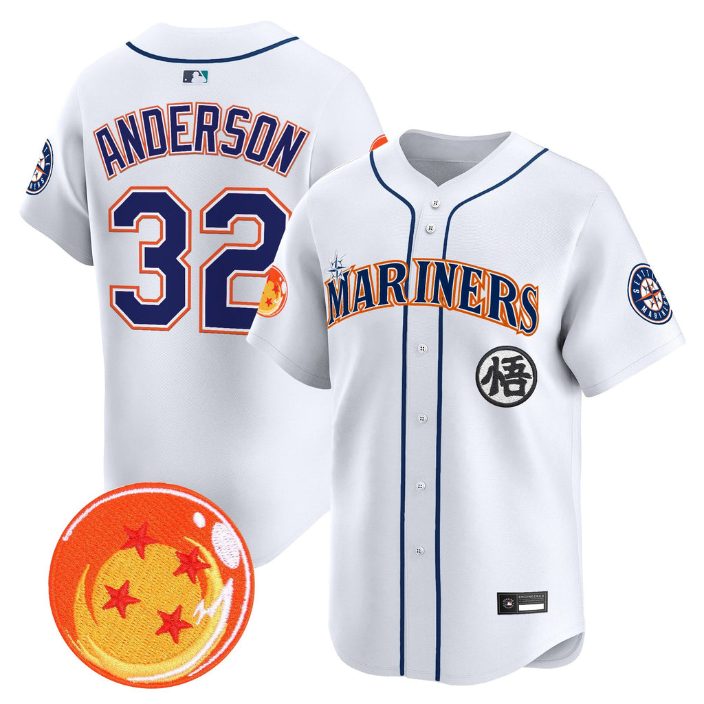 Men's Seattle Mariners x Dragon Ball Vapor Premier Limited Jersey - All Stitched
