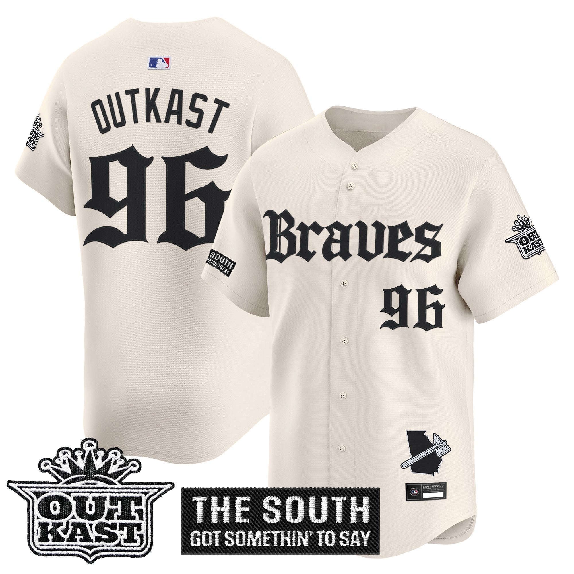 Men's Atlanta Braves 'Gothic South x Outkast Edition' Vapor Premier Limited Jersey V2- All Stitched
