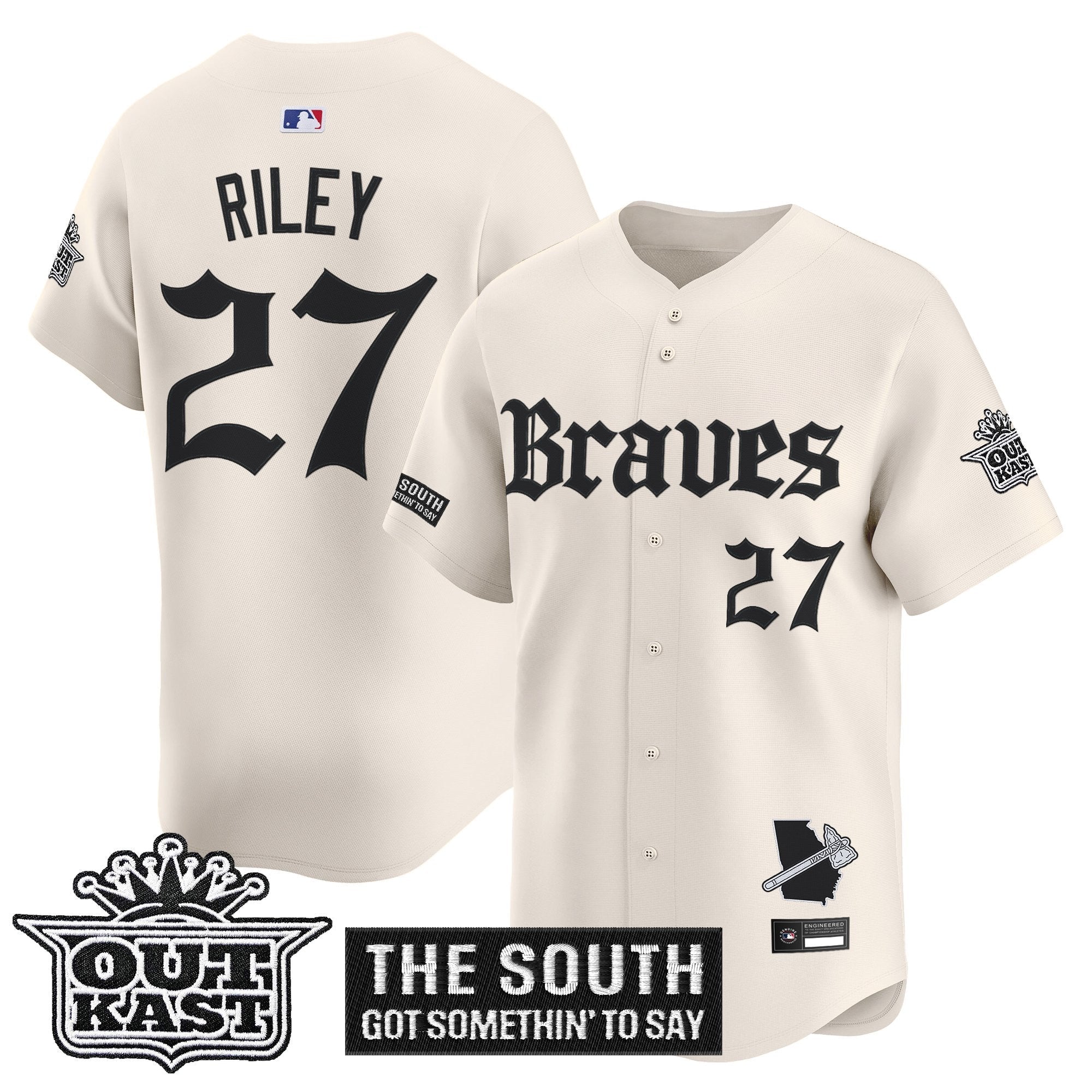 Men's Atlanta Braves 'Gothic South x Outkast Edition' Vapor Premier Limited Jersey V2- All Stitched