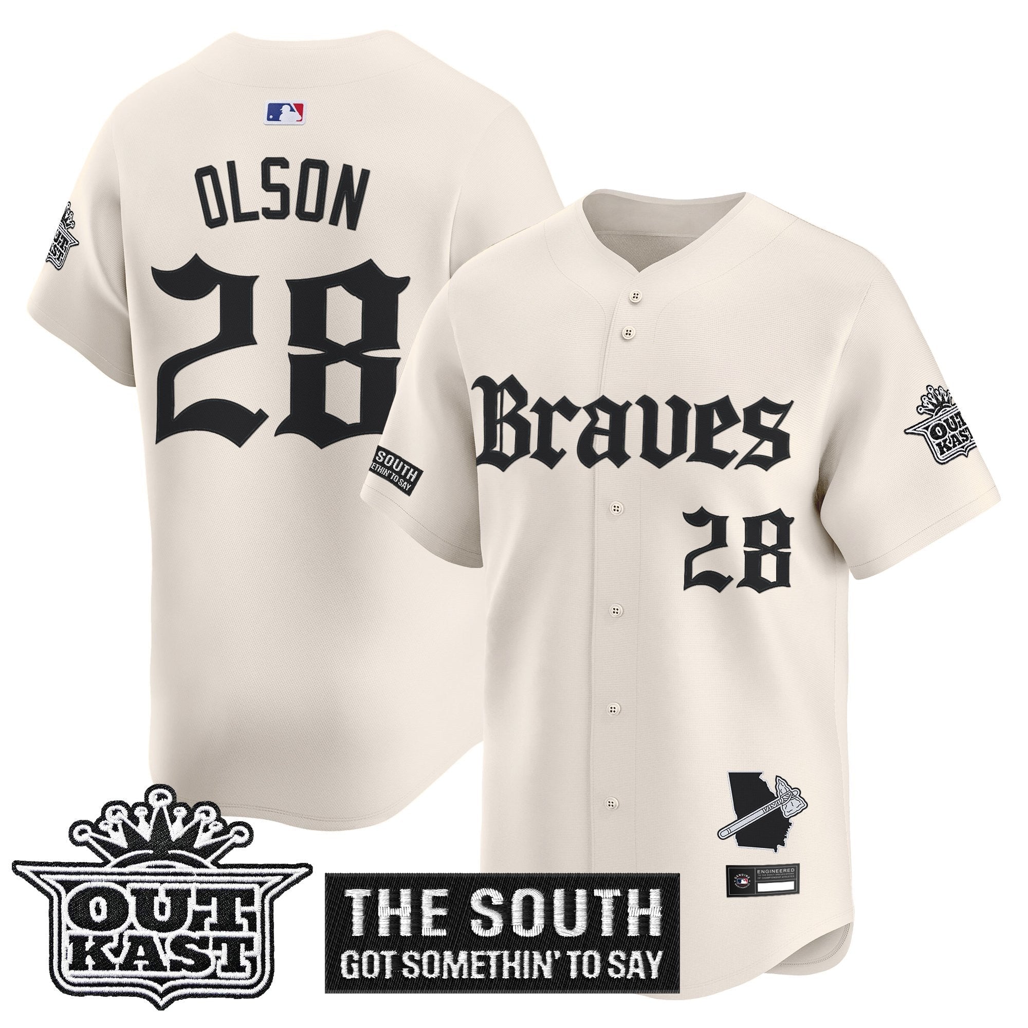 Men's Atlanta Braves 'Gothic South x Outkast Edition' Vapor Premier Limited Jersey V2- All Stitched