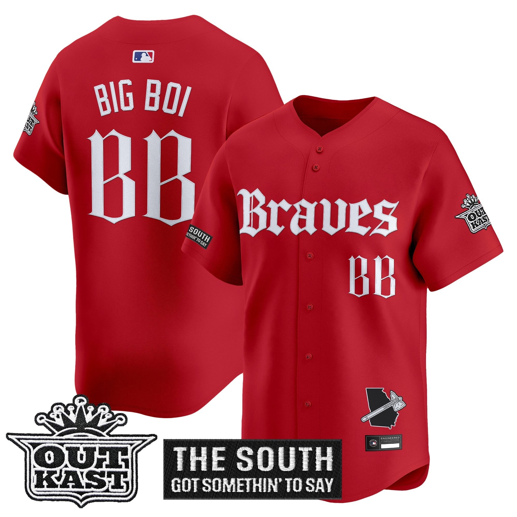 Men's Atlanta Braves 'Gothic South x Outkast Edition' Vapor Premier Limited Jersey V2- All Stitched