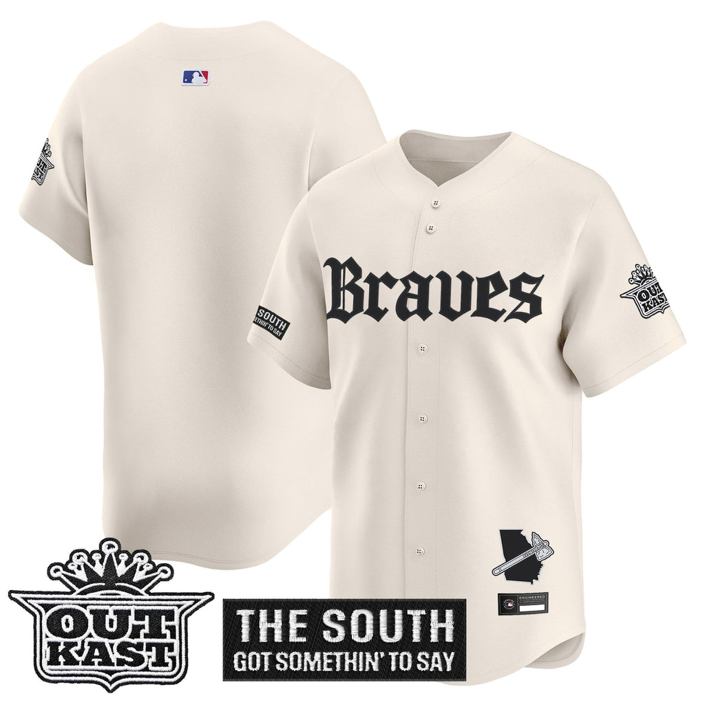 Men's Atlanta Braves 'Gothic South x Outkast Edition' Vapor Premier Limited Jersey V2- All Stitched