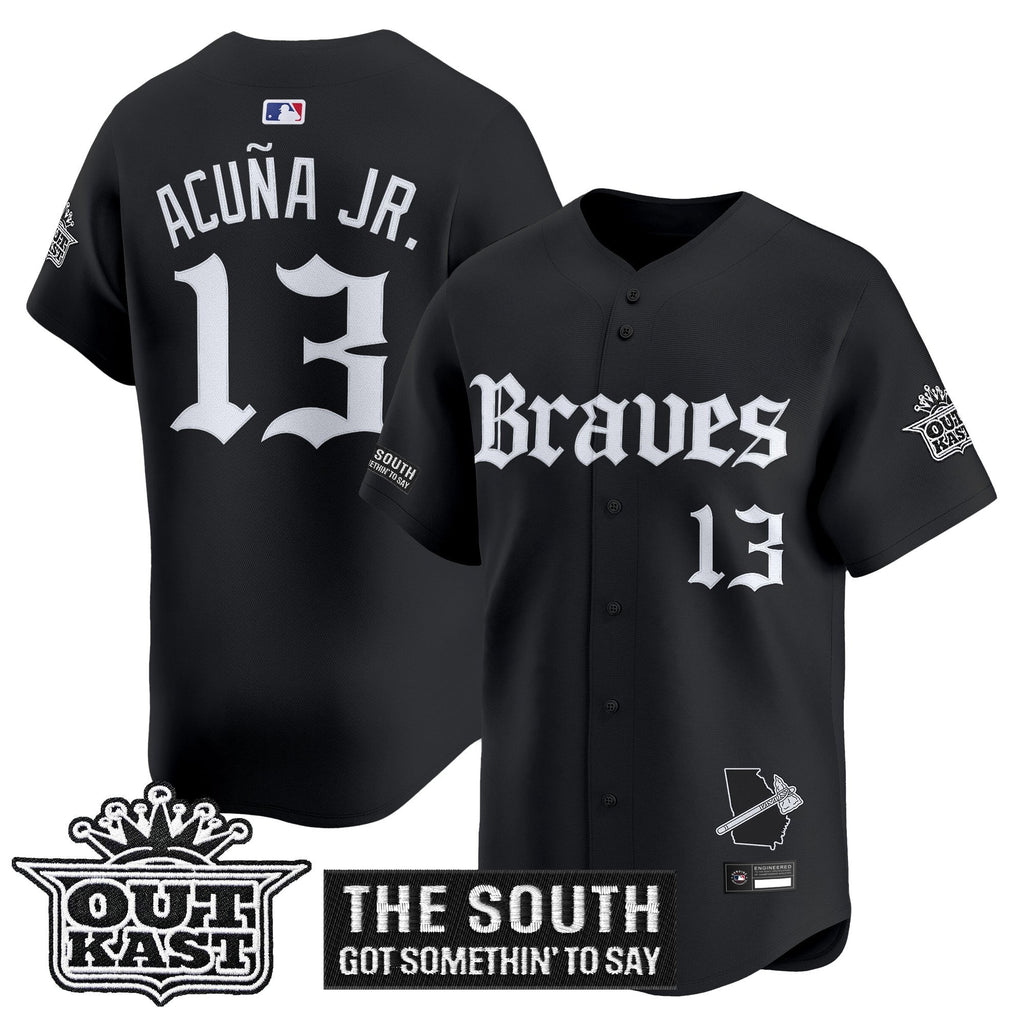 Men's Atlanta Braves 'Gothic South x Outkast Edition' Vapor Premier Limited Jersey V2- All Stitched