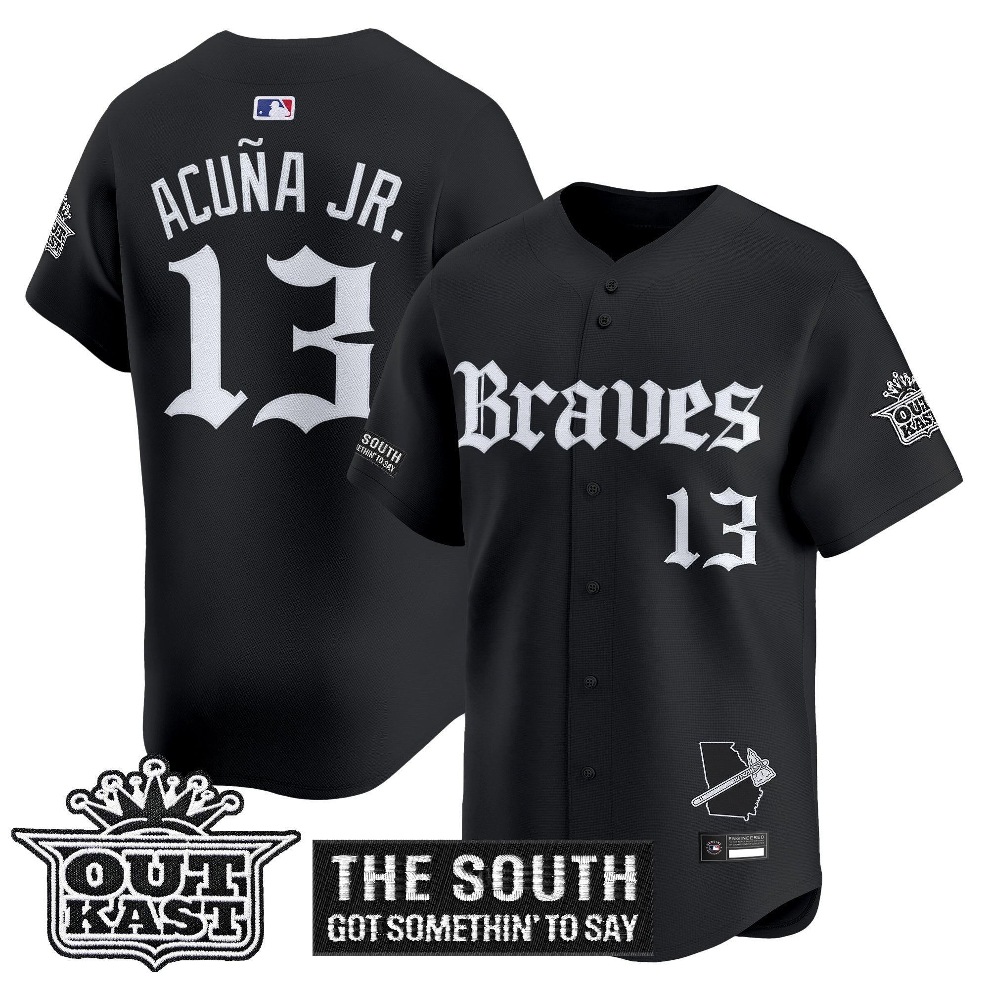 Men's Atlanta Braves 'Gothic South x Outkast Edition' Vapor Premier Limited Jersey V2- All Stitched