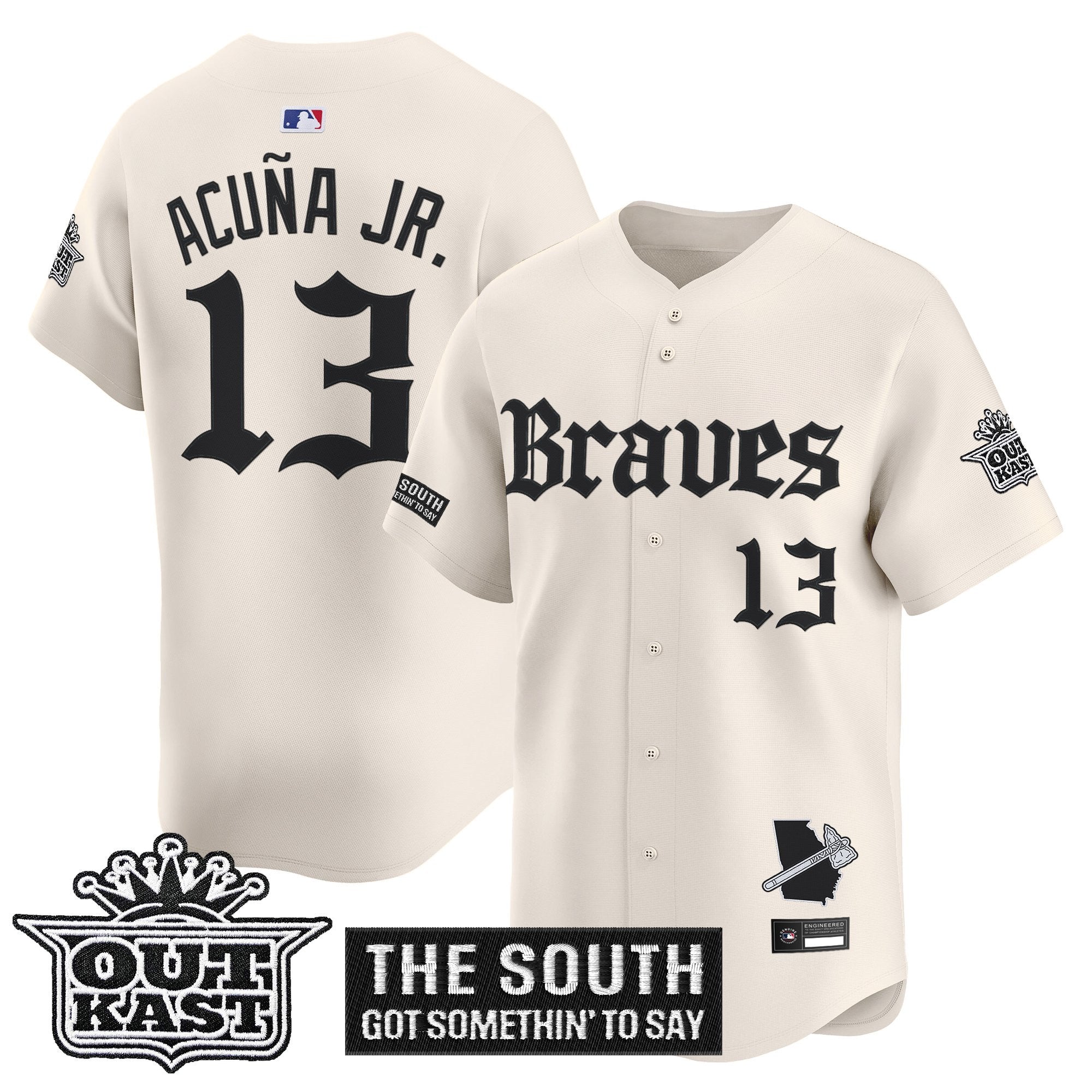 Men's Atlanta Braves 'Gothic South x Outkast Edition' Vapor Premier Limited Jersey V2- All Stitched