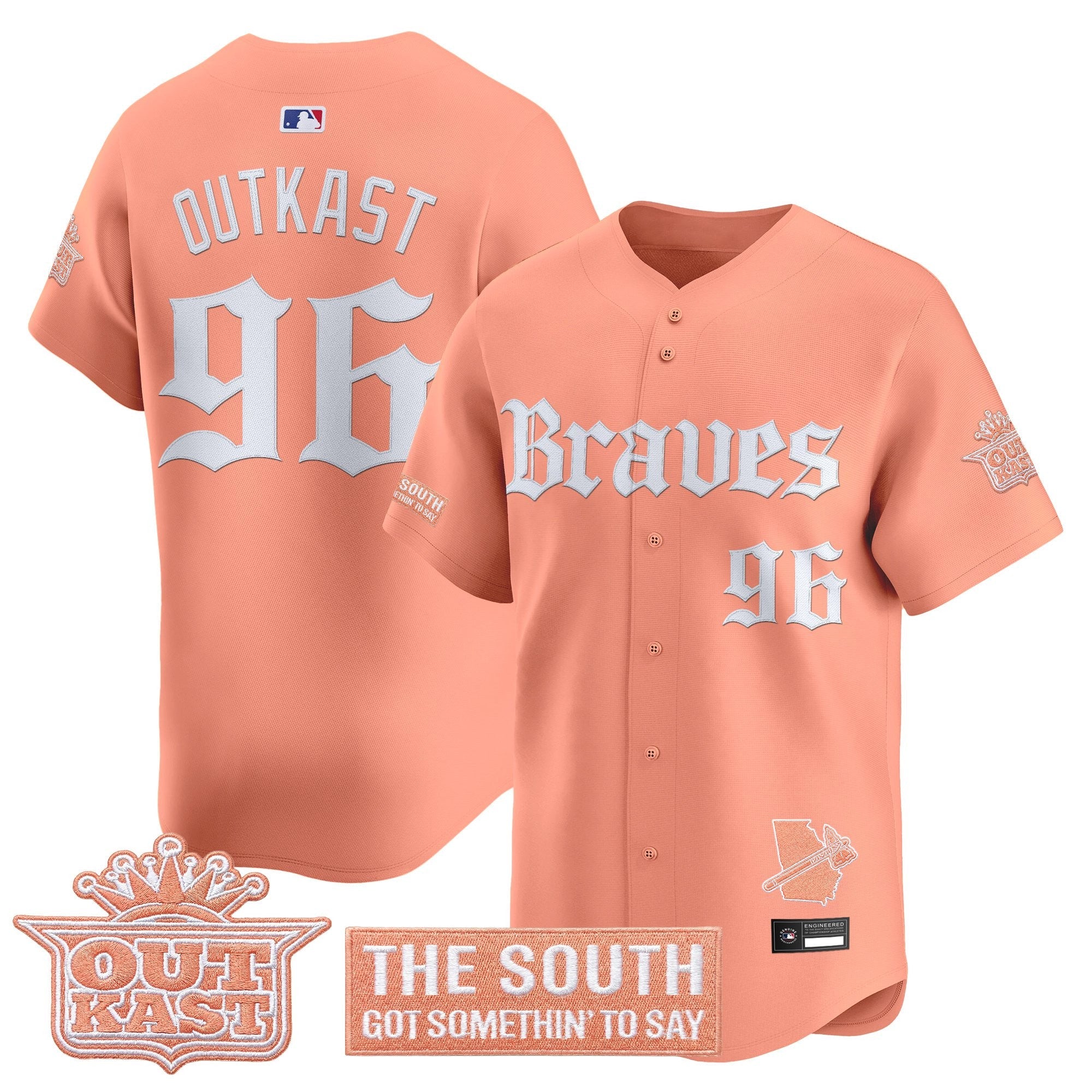 Men's Atlanta Braves 'Gothic South x Outkast Edition' Vapor Premier Limited Jersey V2- All Stitched