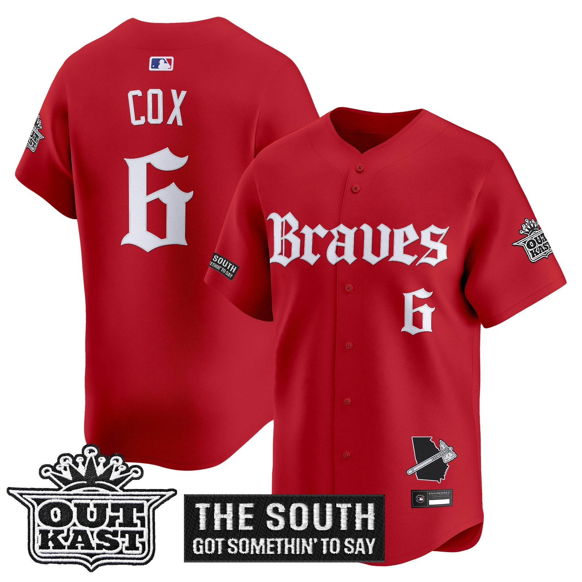 Men's Atlanta Braves 'Gothic South x Outkast Edition' Vapor Premier Limited Jersey V2- All Stitched