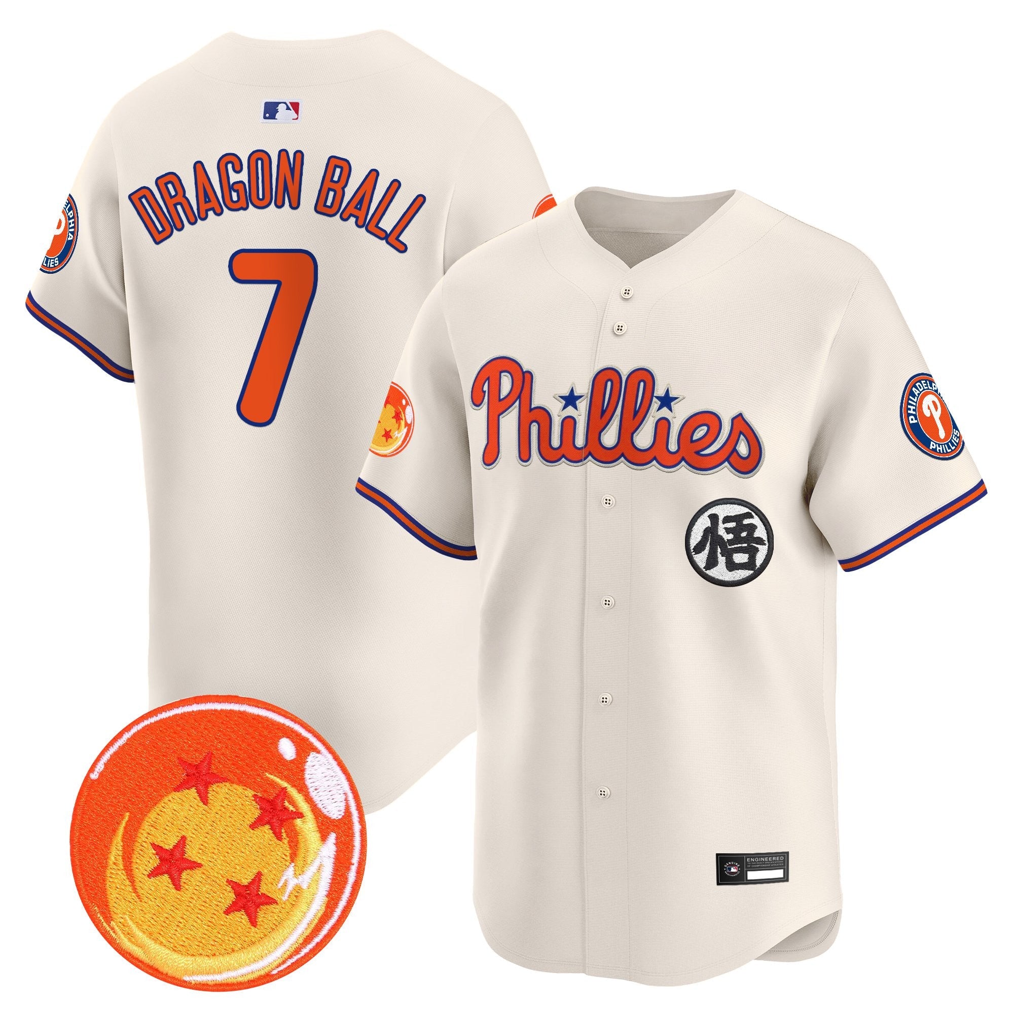Men's Philadelphia Phillies x Dragon Ball Vapor Premier Limited Jersey - All Stitched