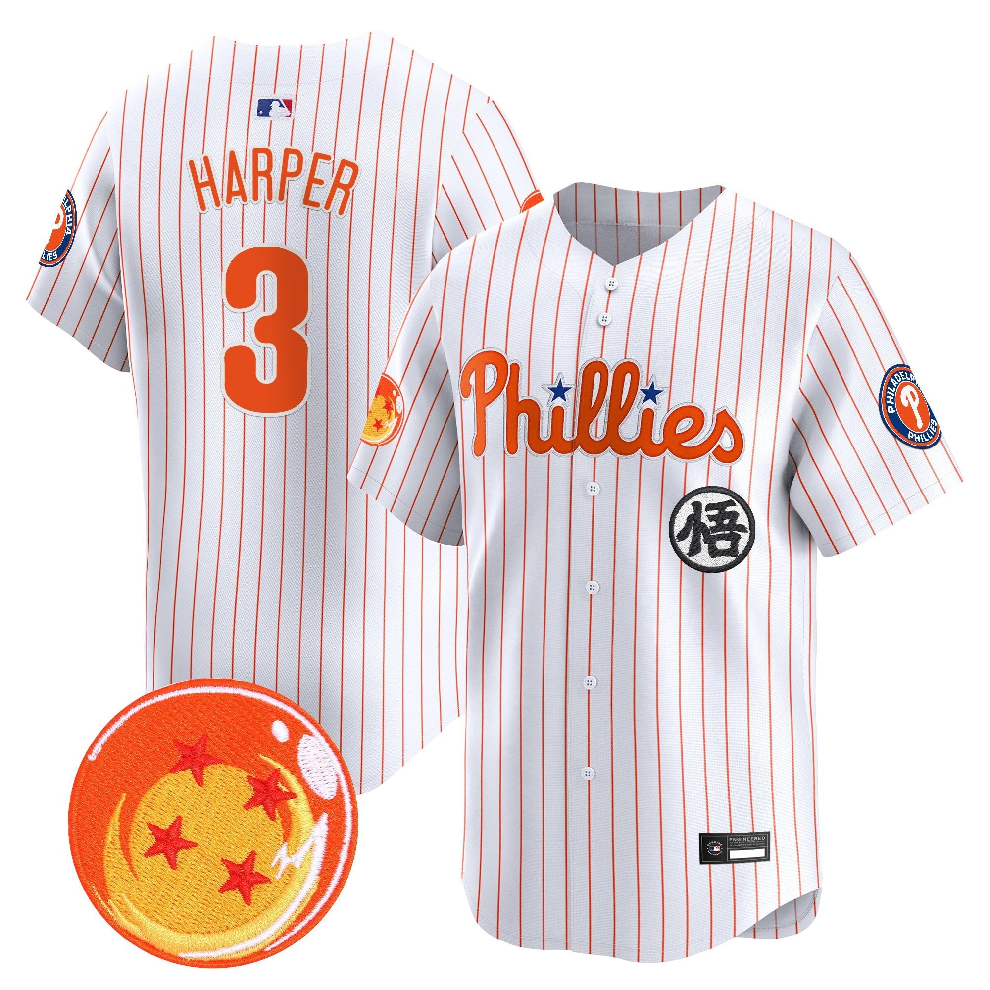 Men's Philadelphia Phillies x Dragon Ball Vapor Premier Limited Jersey - All Stitched