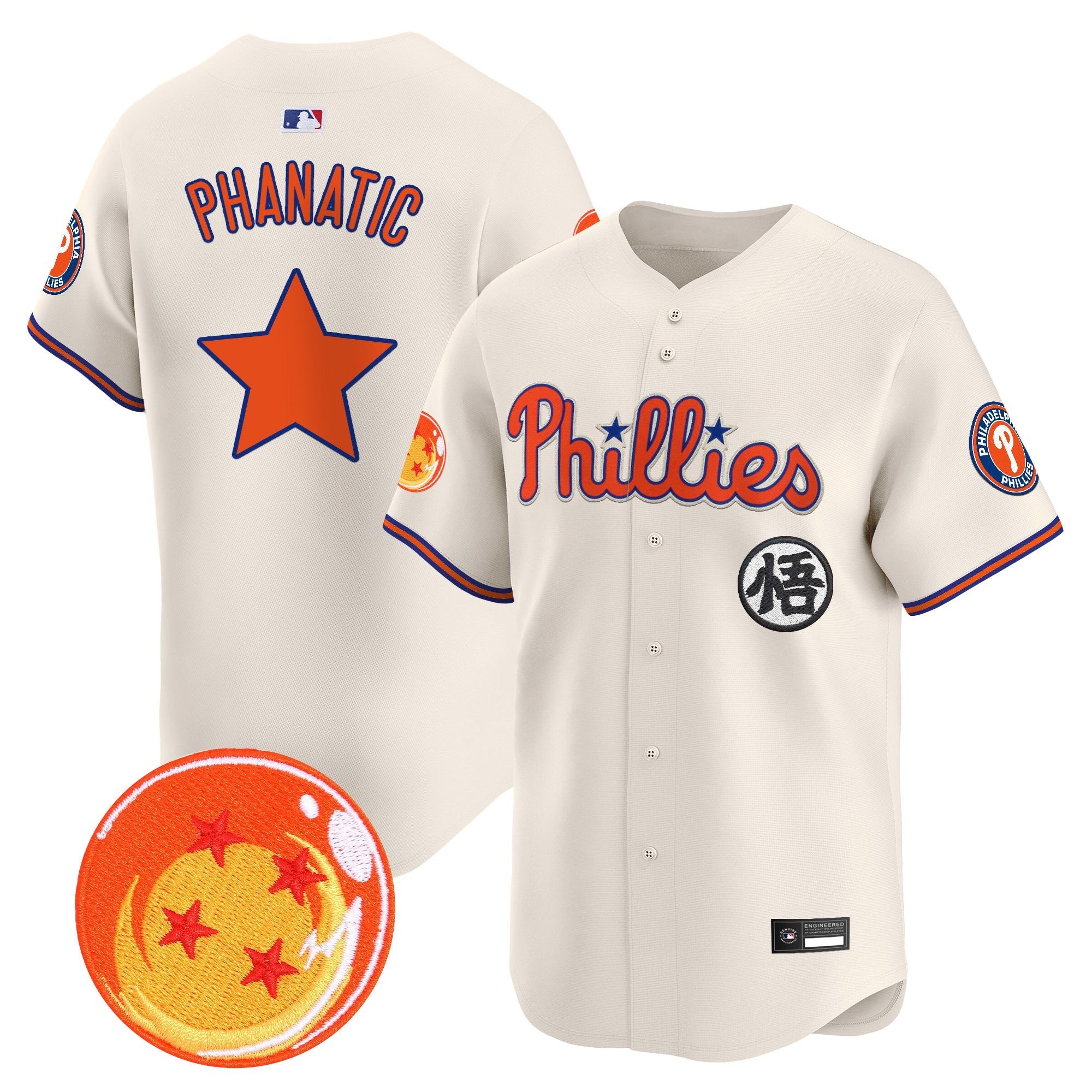 Men's Philadelphia Phillies x Dragon Ball Vapor Premier Limited Jersey - All Stitched