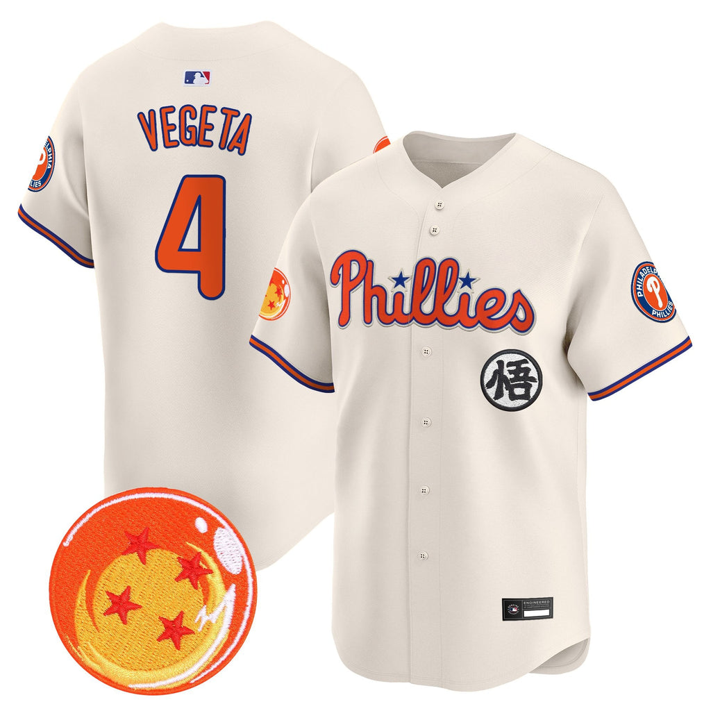 Men's Philadelphia Phillies x Dragon Ball Vapor Premier Limited Jersey - All Stitched