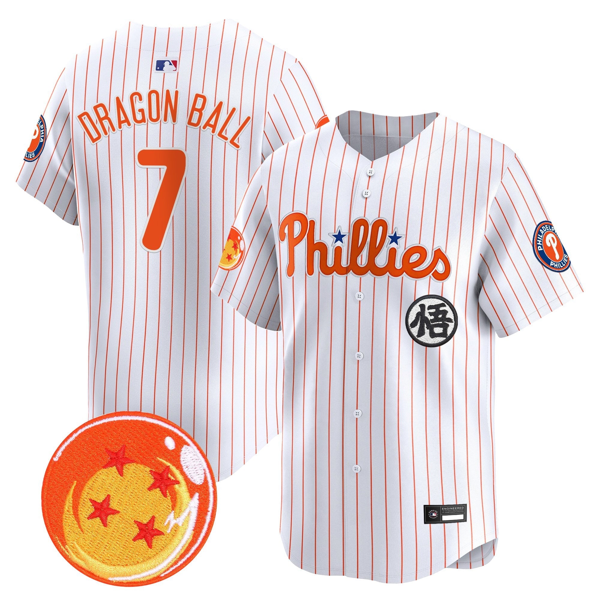 Men's Philadelphia Phillies x Dragon Ball Vapor Premier Limited Jersey - All Stitched