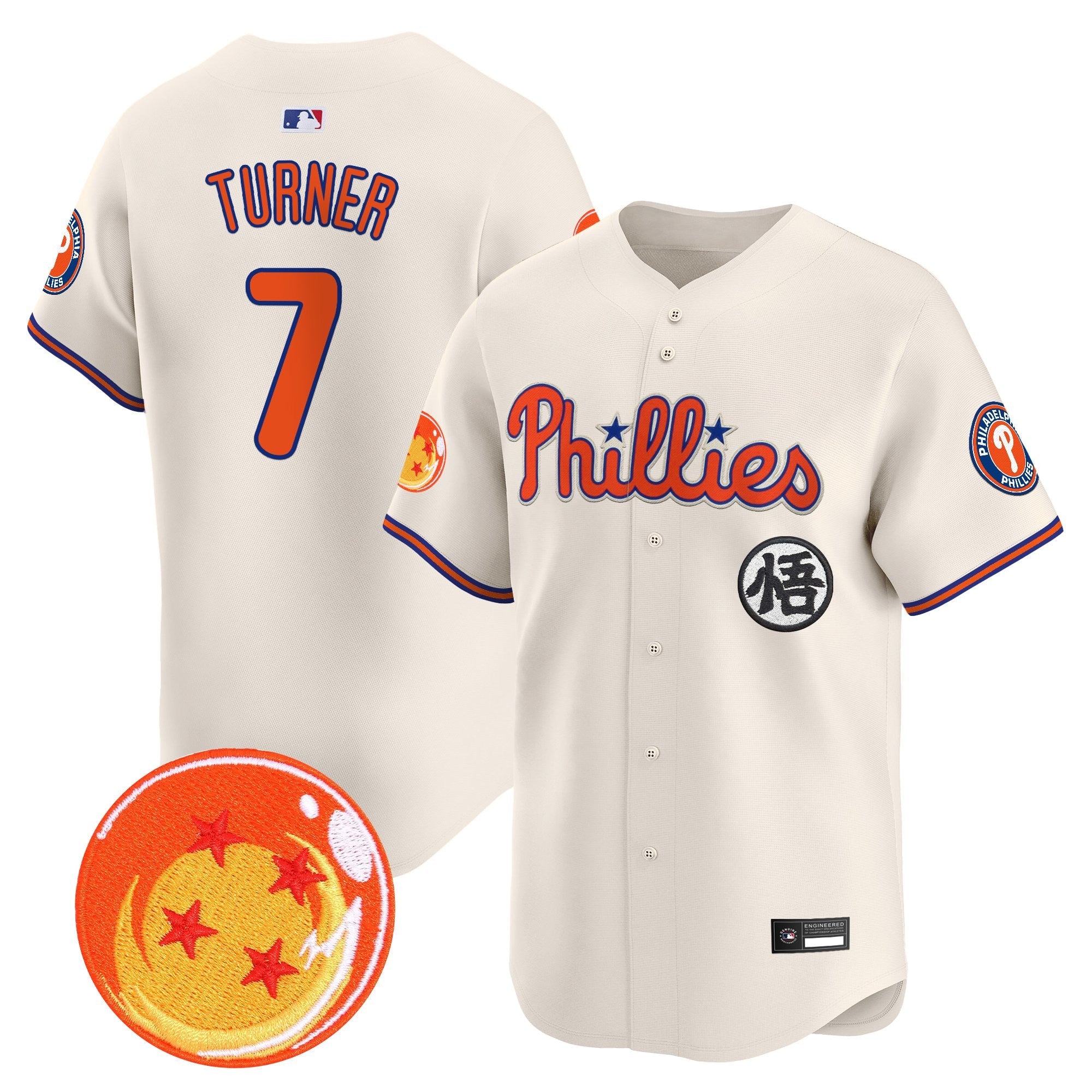 Men's Philadelphia Phillies x Dragon Ball Vapor Premier Limited Jersey - All Stitched