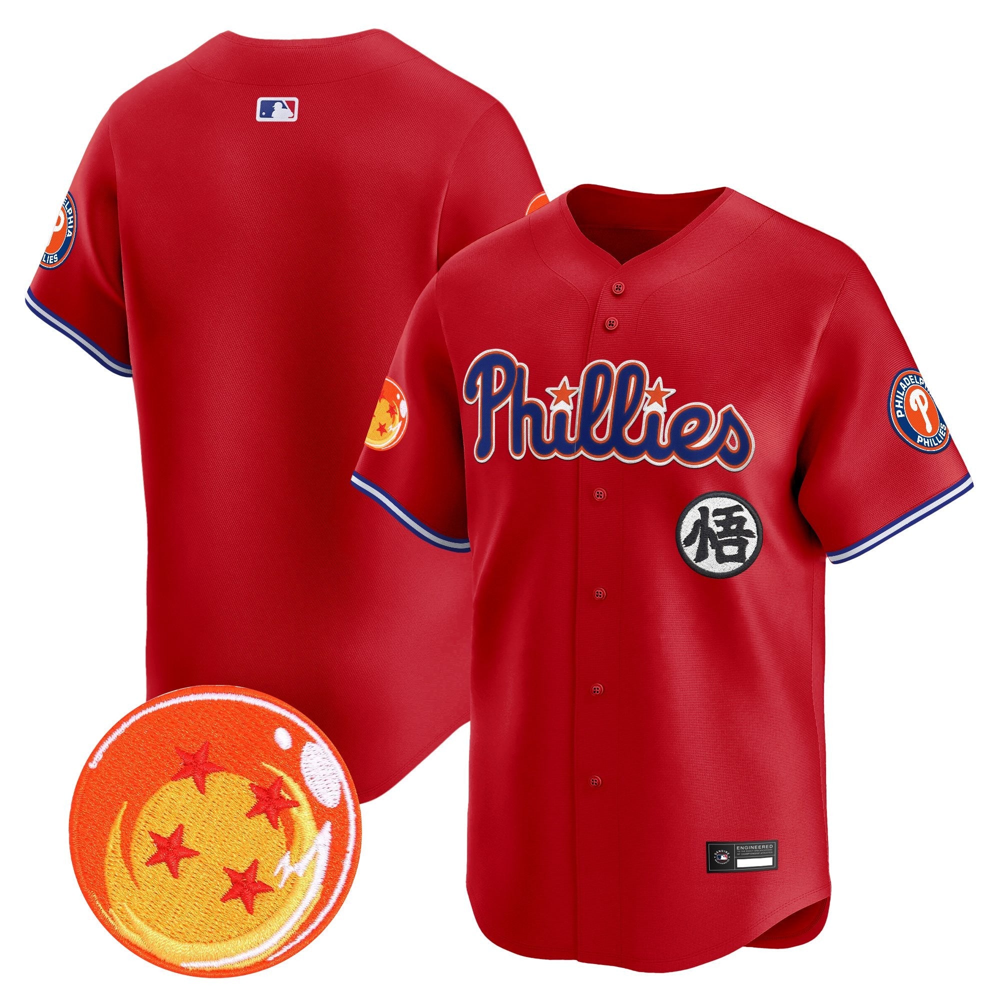 Men's Philadelphia Phillies x Dragon Ball Vapor Premier Limited Jersey - All Stitched