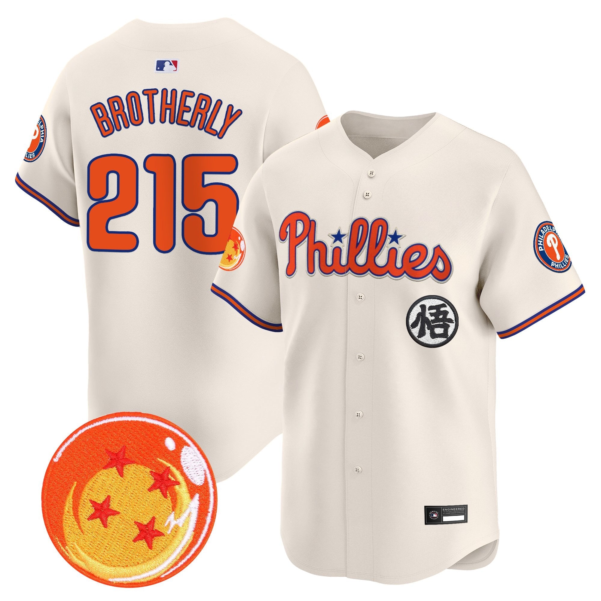 Men's Philadelphia Phillies x Dragon Ball Vapor Premier Limited Jersey - All Stitched