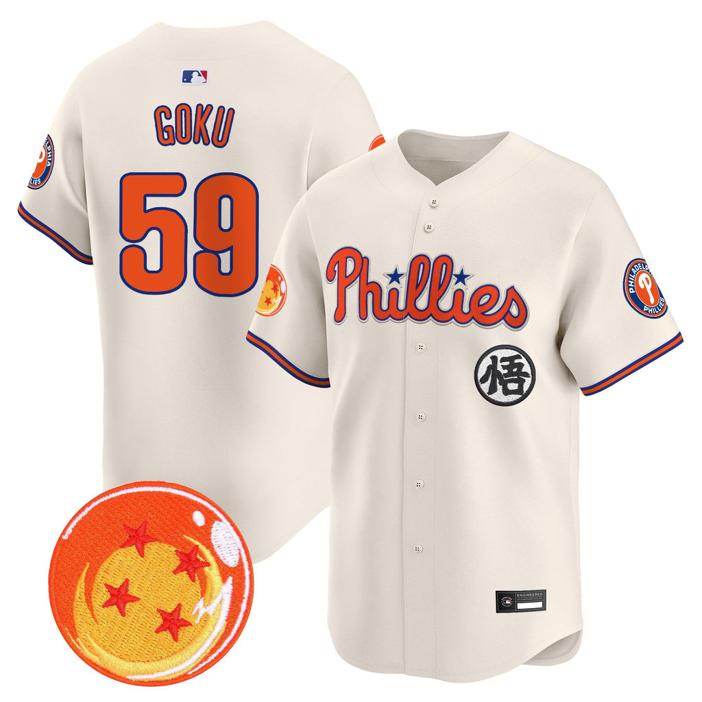 Men's Philadelphia Phillies x Dragon Ball Vapor Premier Limited Jersey - All Stitched