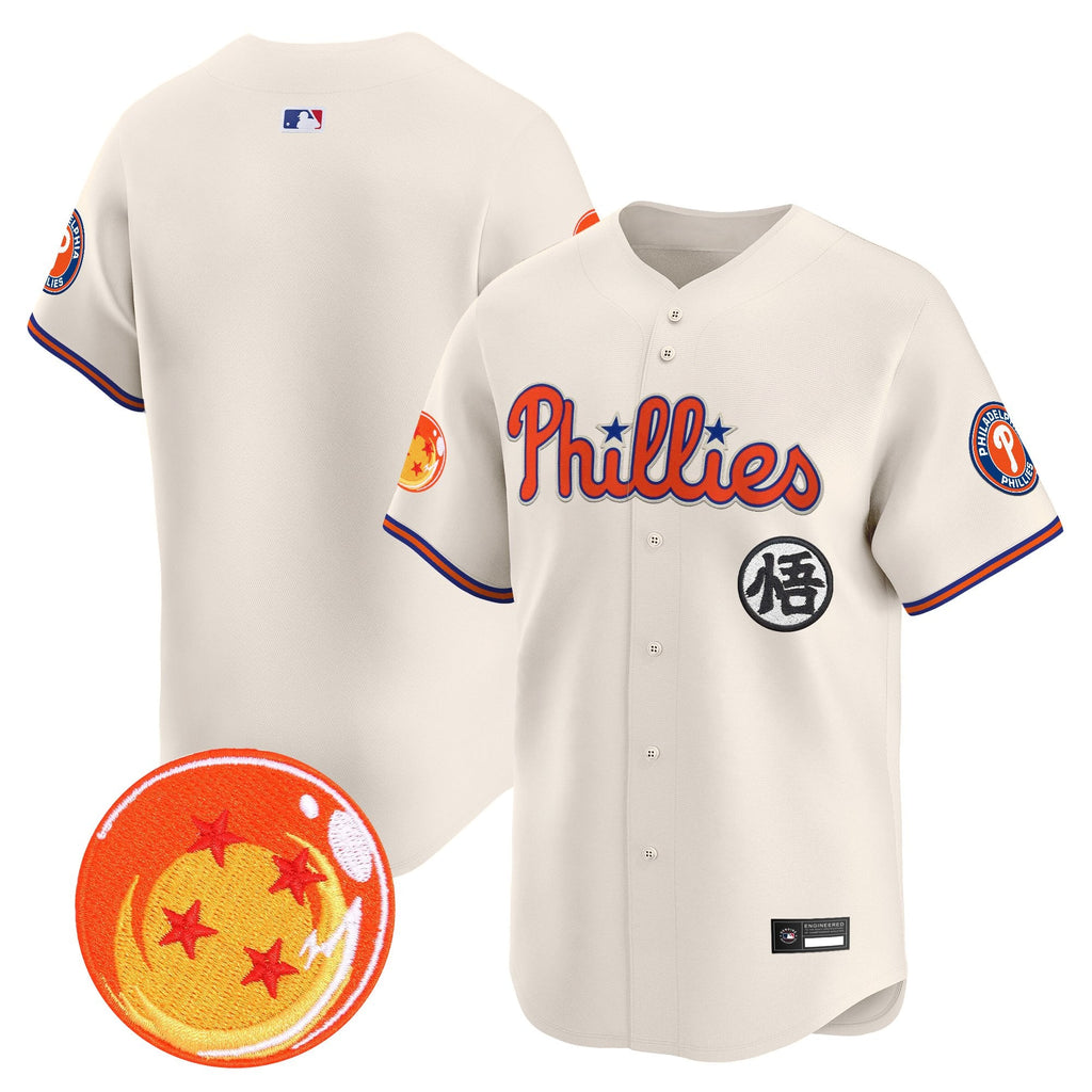 Men's Philadelphia Phillies x Dragon Ball Vapor Premier Limited Jersey - All Stitched