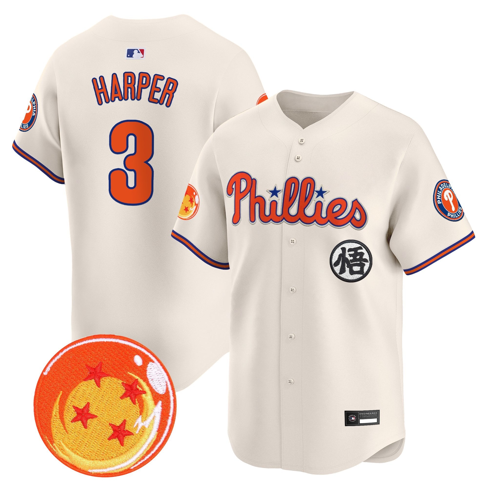 Men's Philadelphia Phillies x Dragon Ball Vapor Premier Limited Jersey - All Stitched
