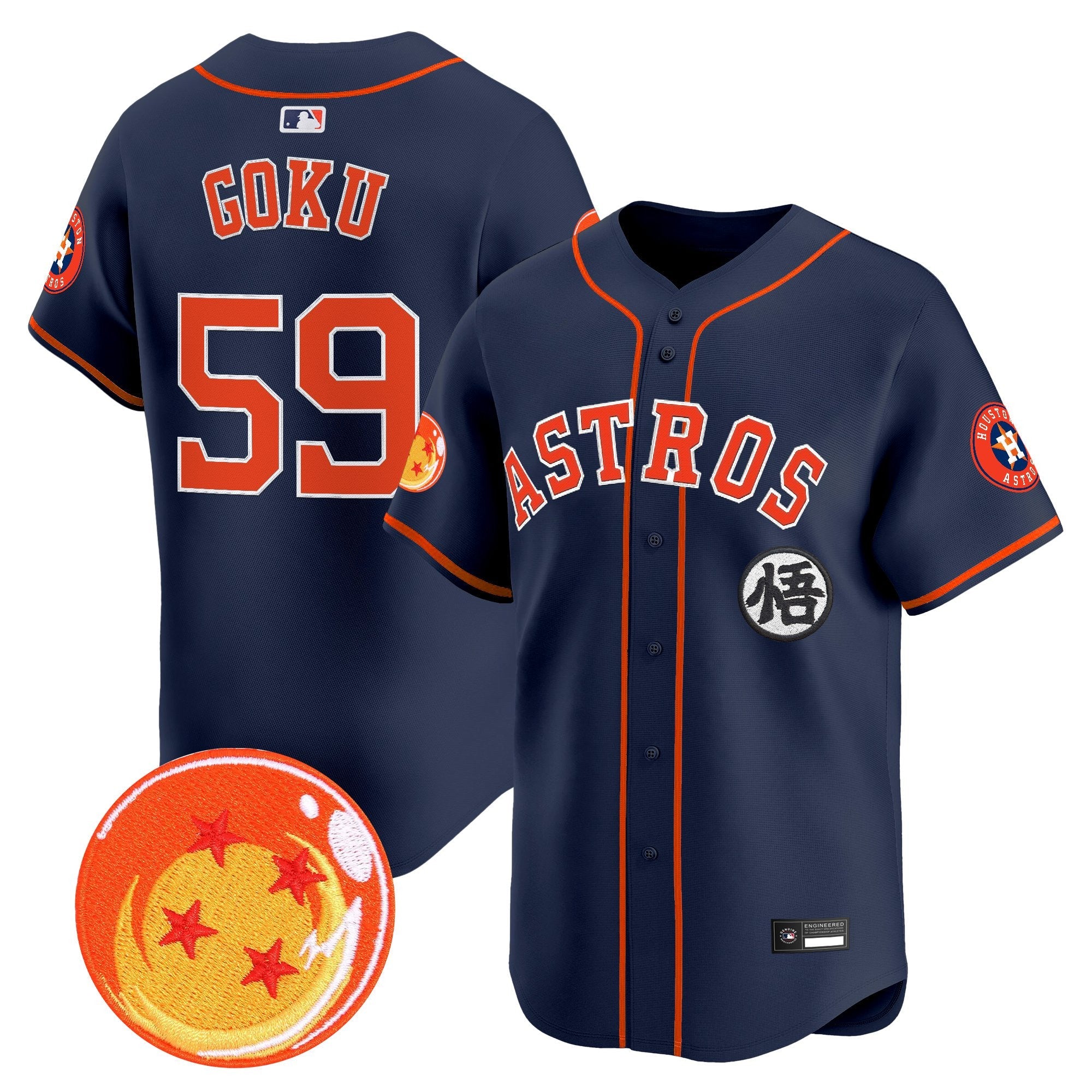 Men's Houston Astros x Dragon Ball Vapor Premier Limited Jersey - All Stitched
